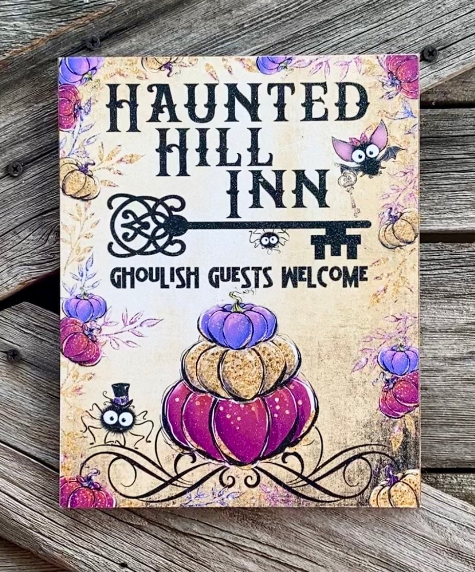 Haunted Hill Inn, Halloween Sign, Halloween Decor, Halloween Wall Art
