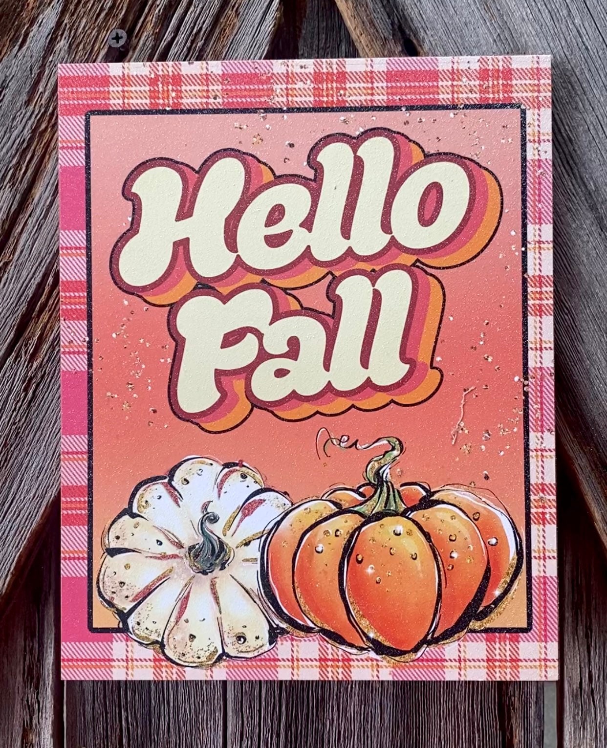 Hello Fall, Autumn Sign, Autumn Decor, Autumn Wall Art