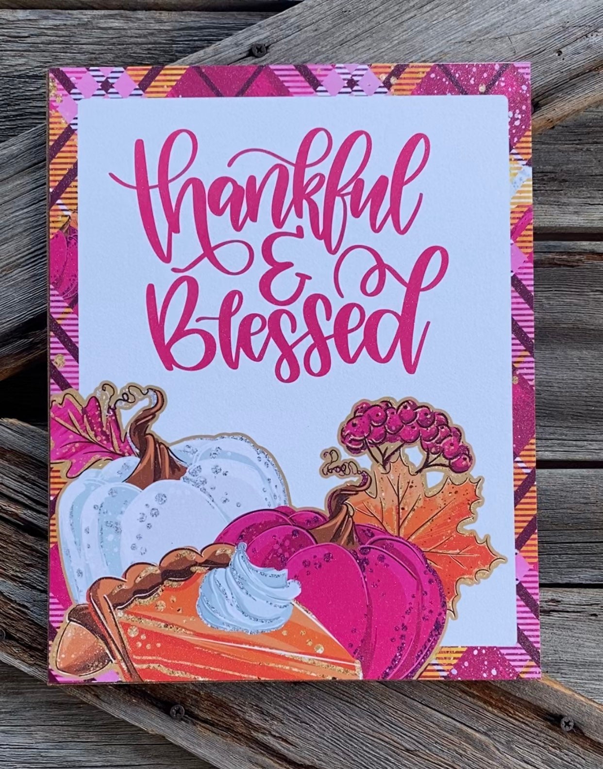 Thankful and Blessed, Autumn Sign, Autumn Decor, Autumn Wall Art
