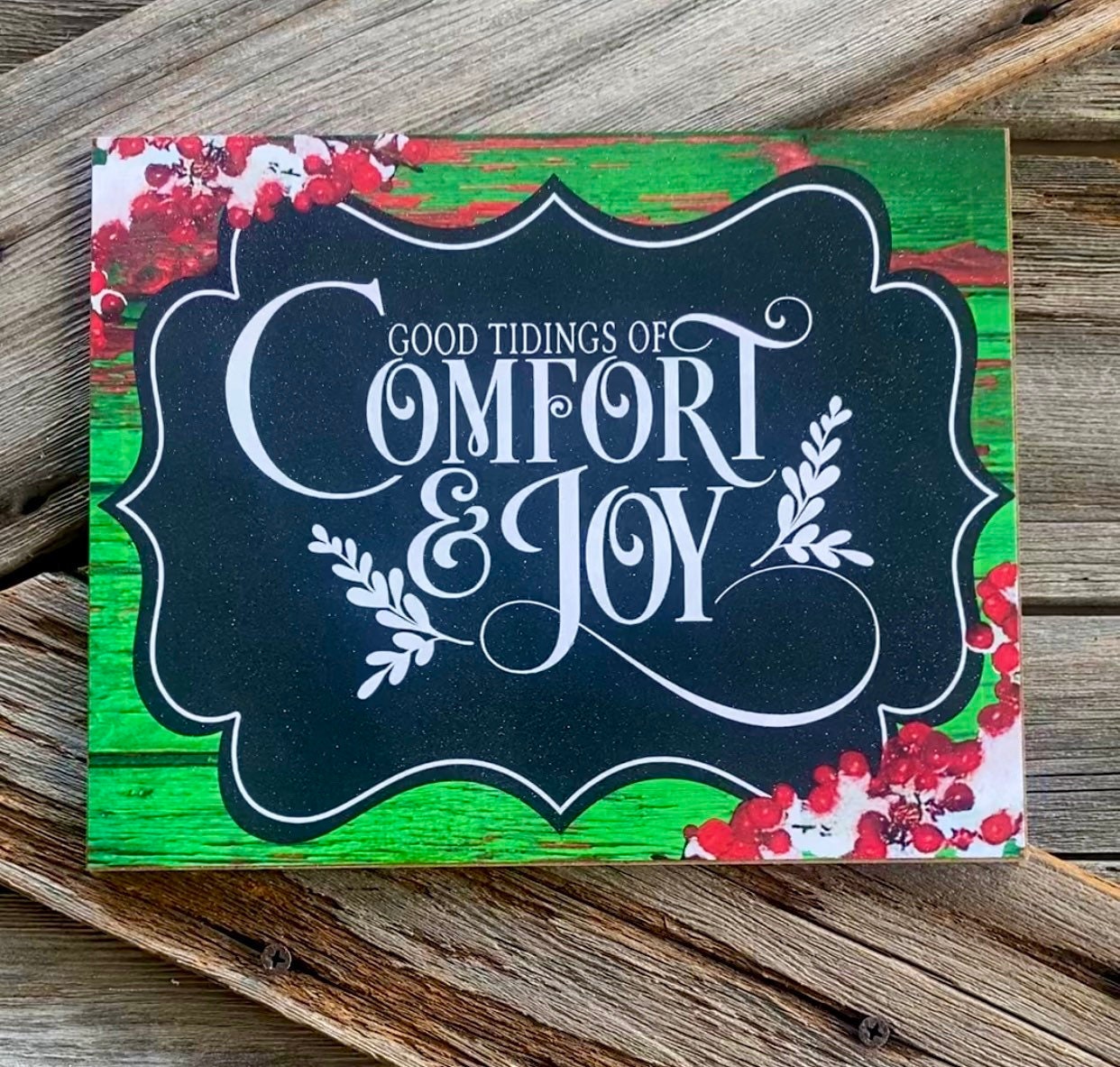 Comfort and Joy, Christmas Sign, Christmas Decor, Christmas Wall Art