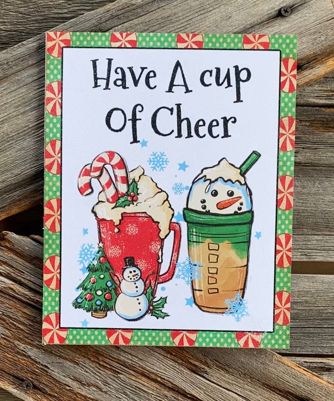 Have A Cup Of Cheer, Christmas Sign, Christmas Decor, Christmas Wall Art