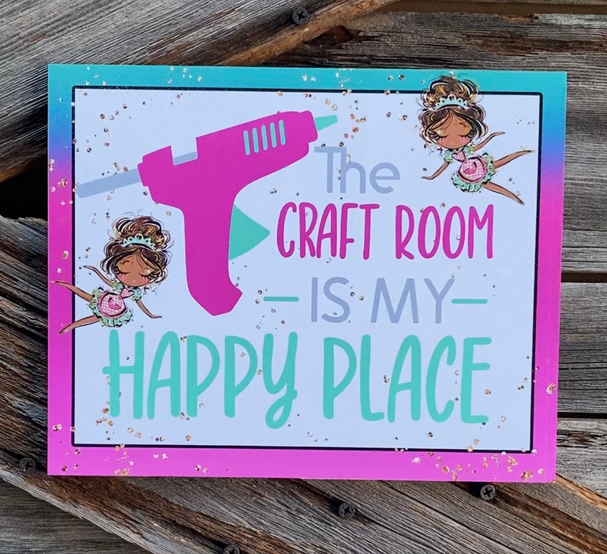 Craft Room Is My Happy Black, Everyday Sign, Motivational Decor, Motivational Wall Art