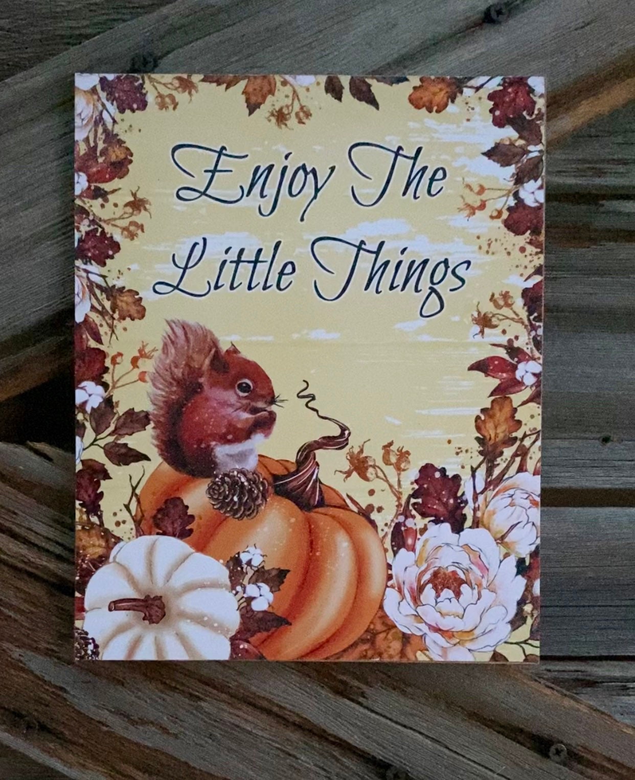 Enjoy The Little Things, Autumn Sign, Autumn Decor, Autumn Wall Art