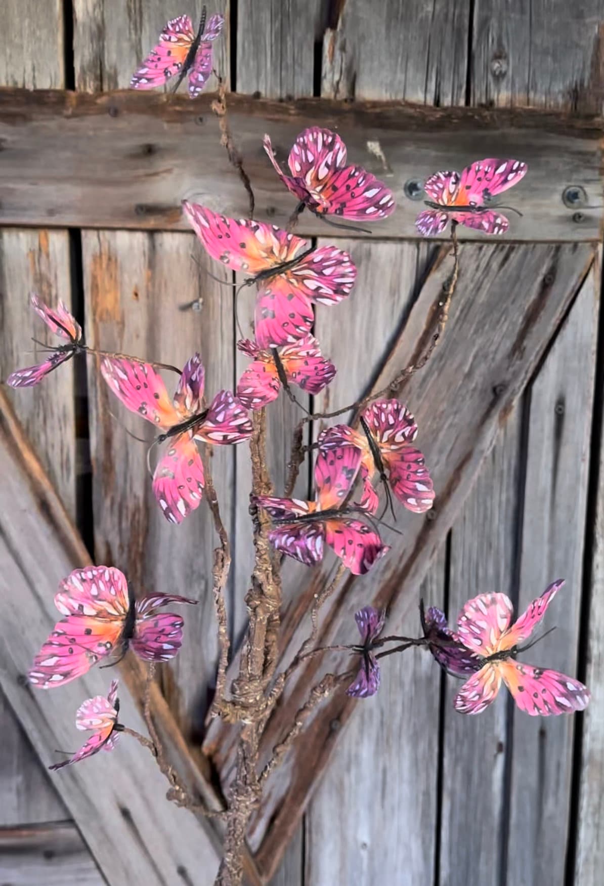 Pink Butterfly Spray, Wreath Supply