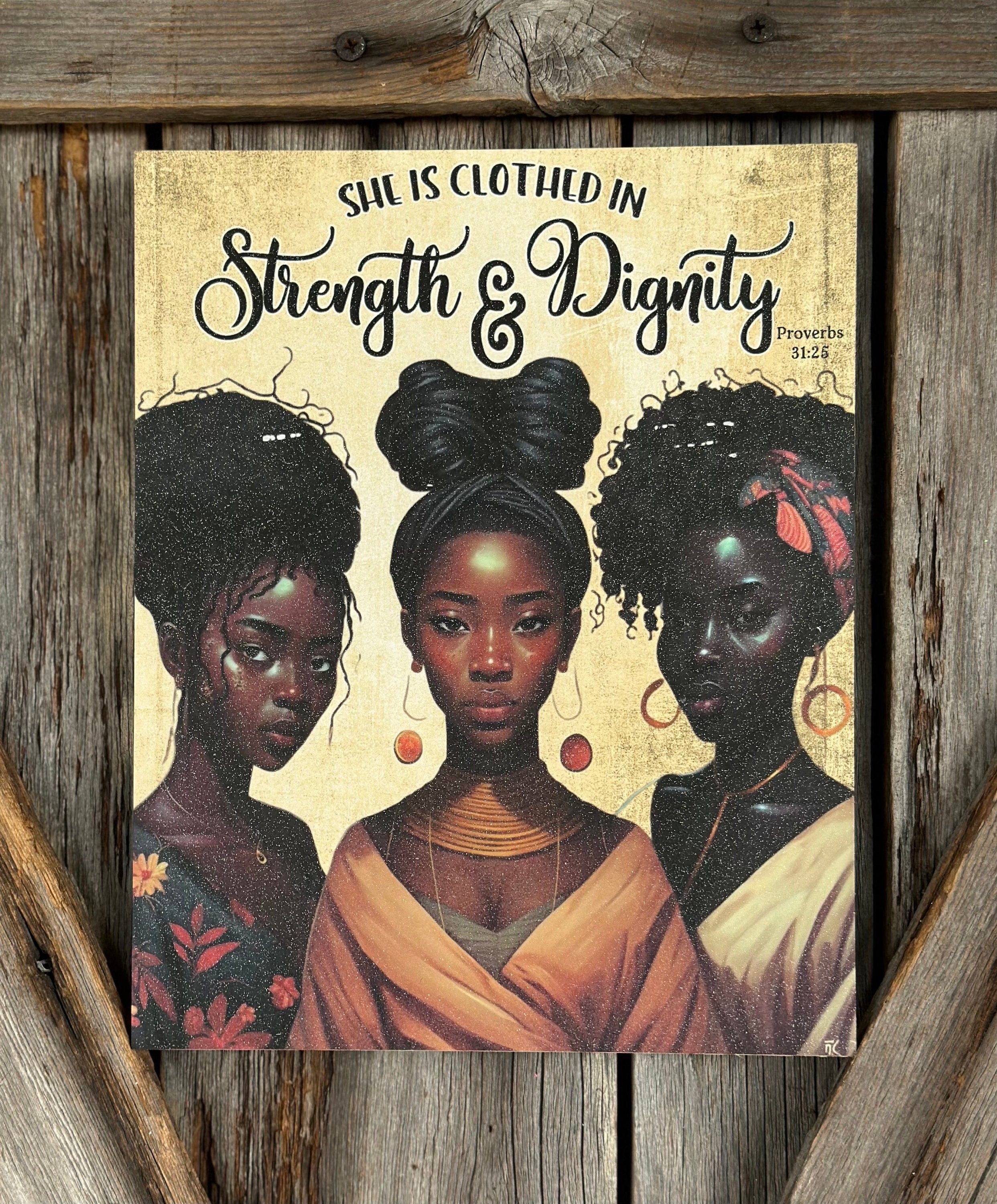 Strength and Dignity, Everyday Sign, Motivational Decor, Motivational Wall Art