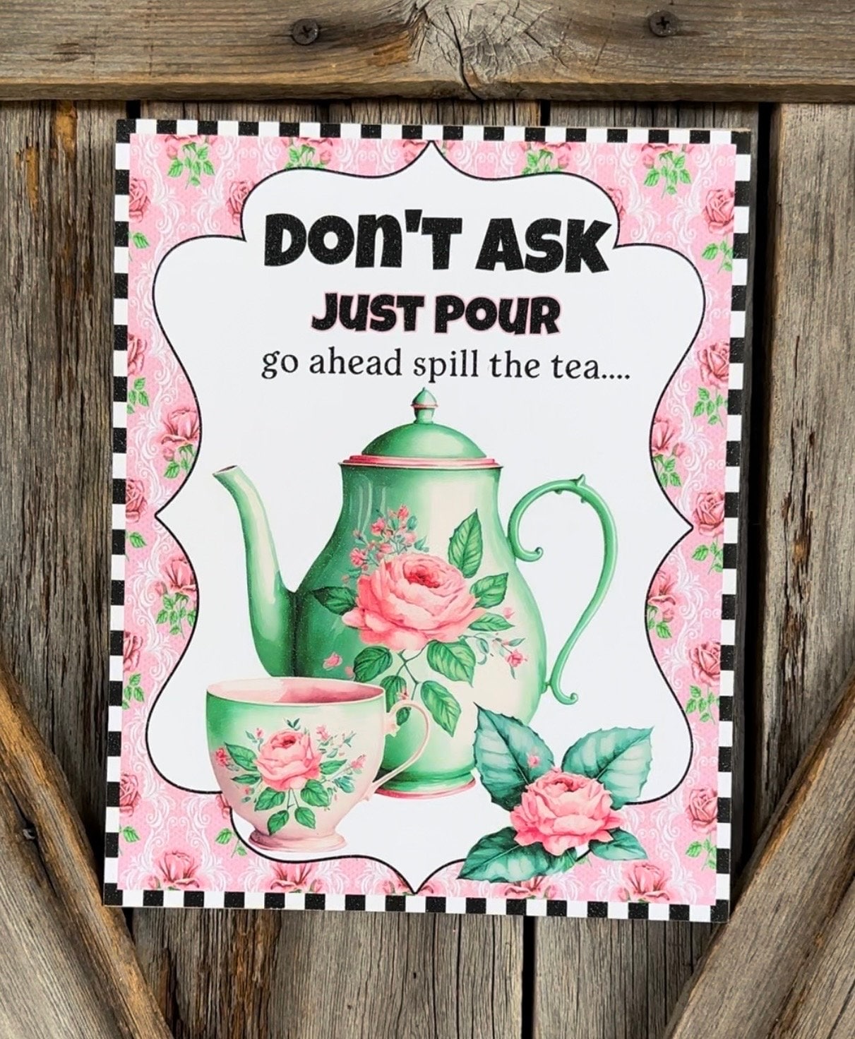 Don’t Ask Just Pour, Everyday Sign, Motivational Decor, Motivational Wall Art