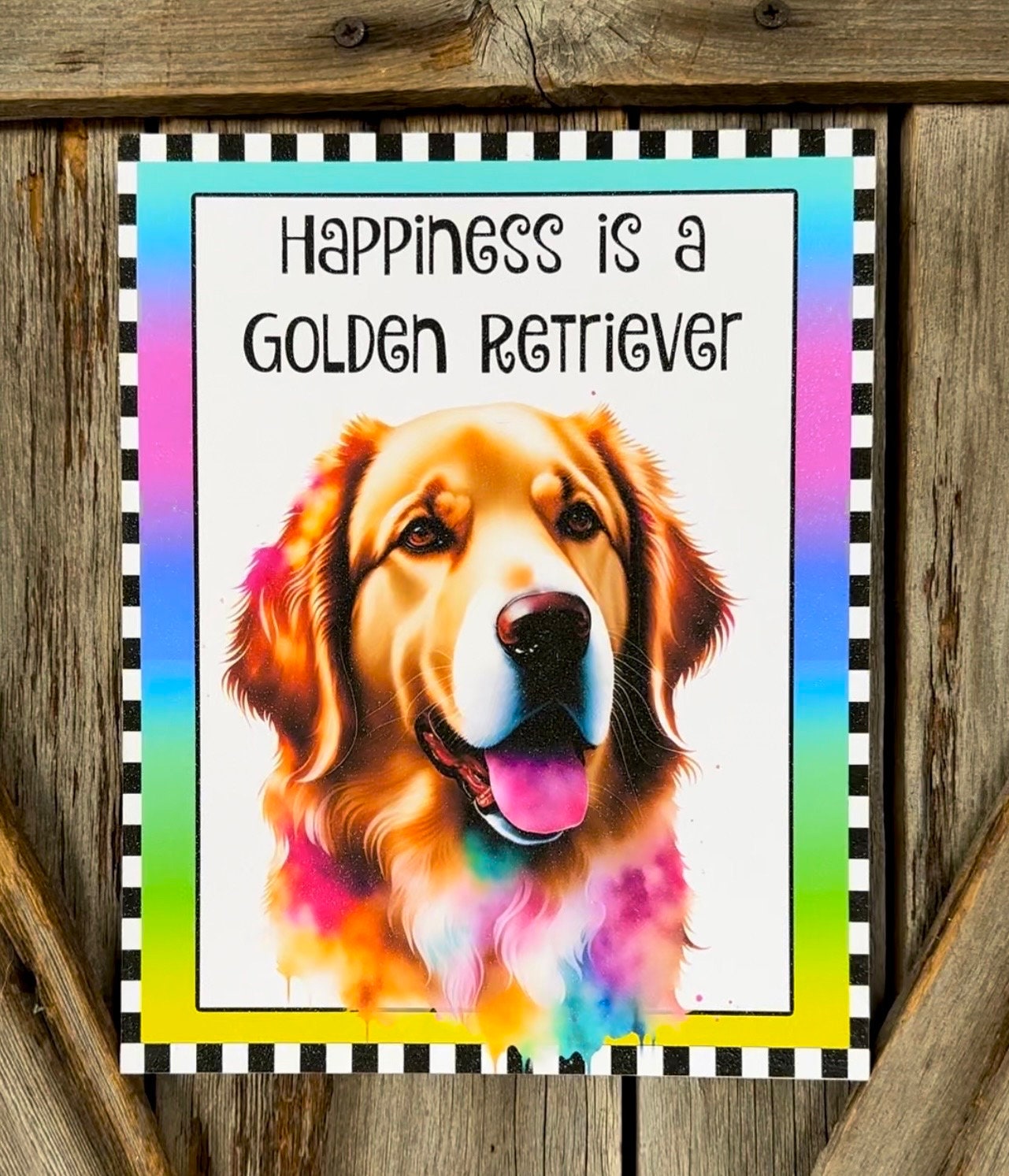 Happiness is a Golden Retriever, Everyday Sign, Motivational Decor, Motivational Wall Art