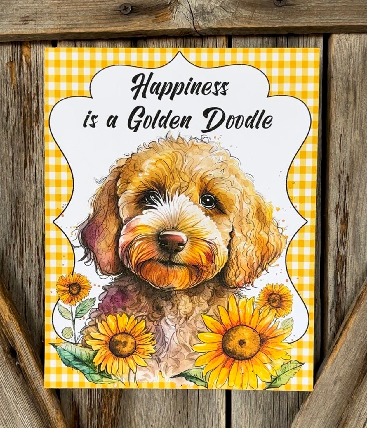 Happiness is a Golden Doodle, Everyday Sign, Motivational Decor, Motivational Wall Art