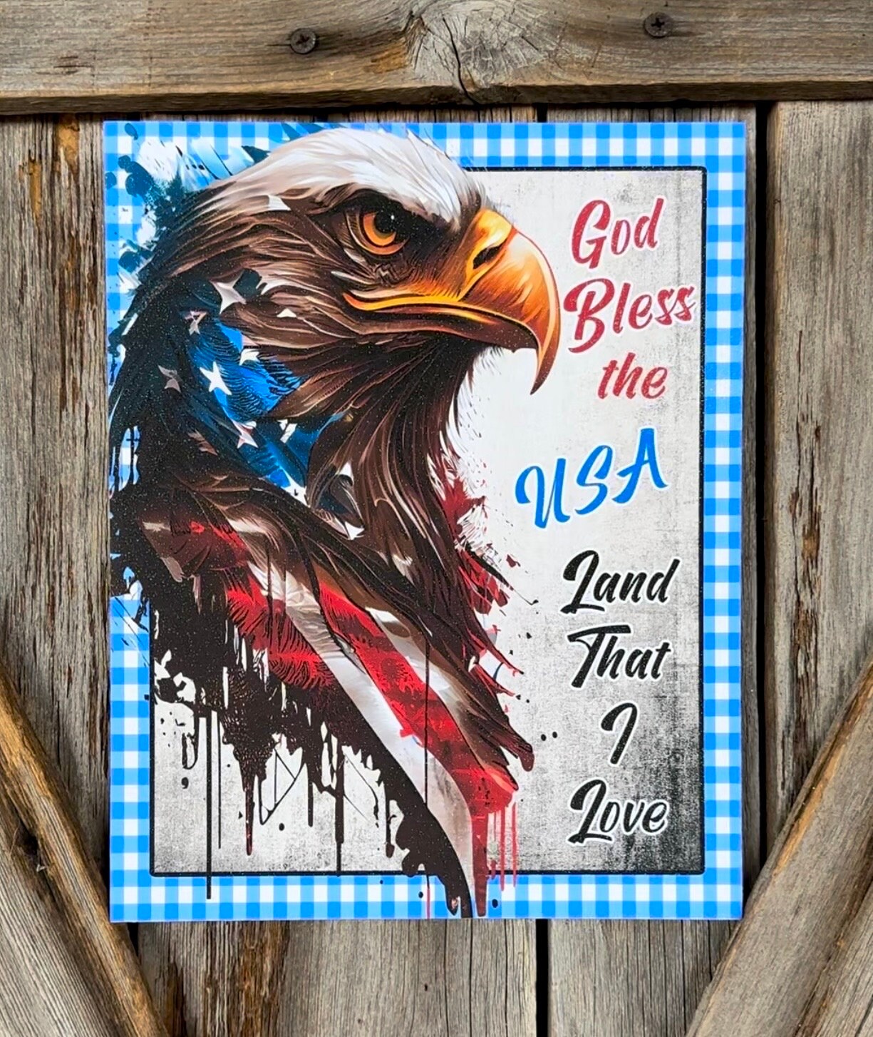 God Bless America, Summer Sign, Patriotic Decor, Spring Sign