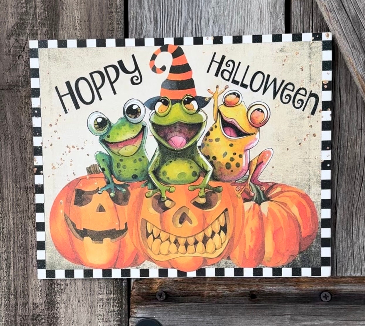 Hoppy Halloween, Halloween Sign, Halloween Decor, Halloween Wall Art