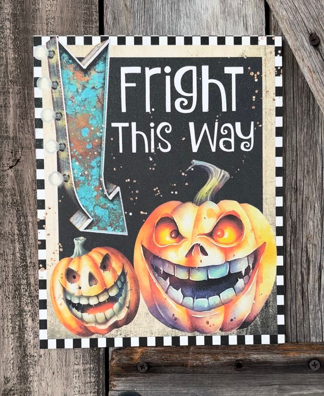 Fright This Way, Halloween Sign, Halloween Decor, Halloween Wall Art