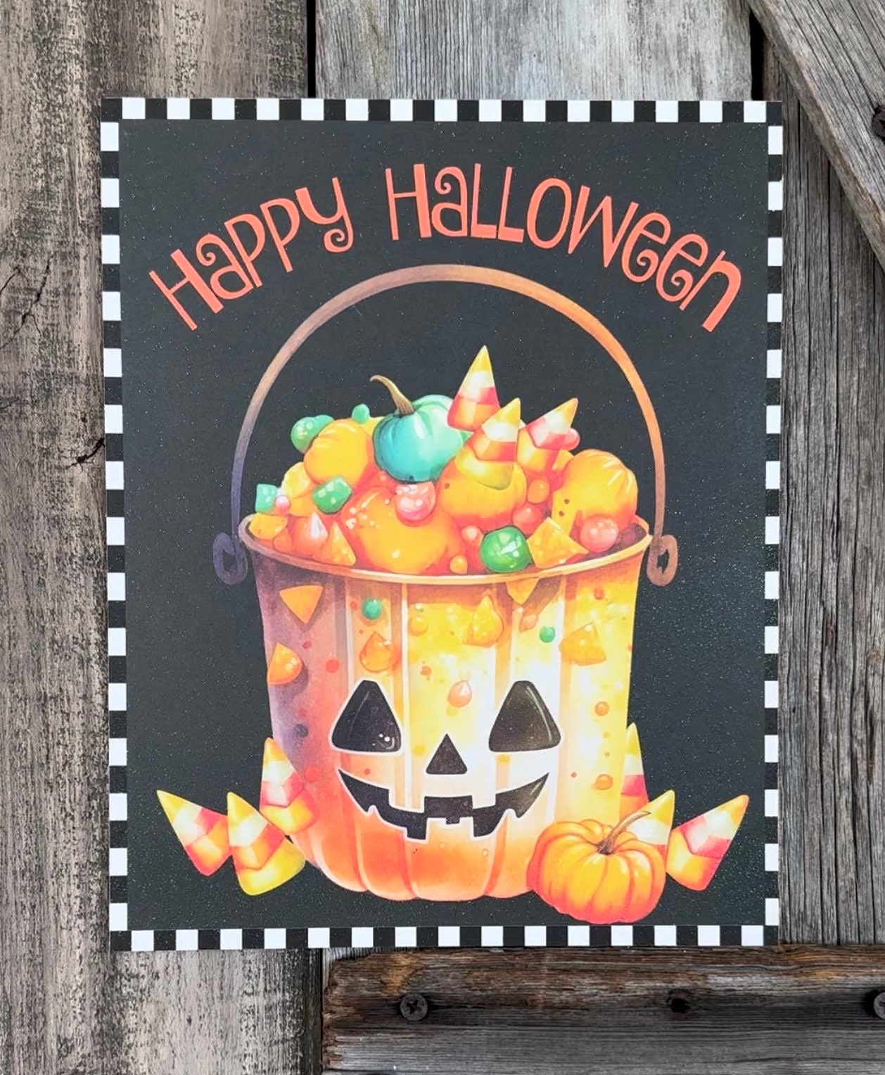Happy Halloween Candy Bucket, Halloween Sign, Halloween Decor, Halloween Wall Art