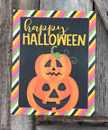 Happy Halloween Colorful Jacks, Halloween Sign, Halloween Decor, Halloween Wall Art
