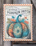 Pumpkin Patch Orange and Teal, Autumn Sign, Autumn Decor, Autumn Wall Art