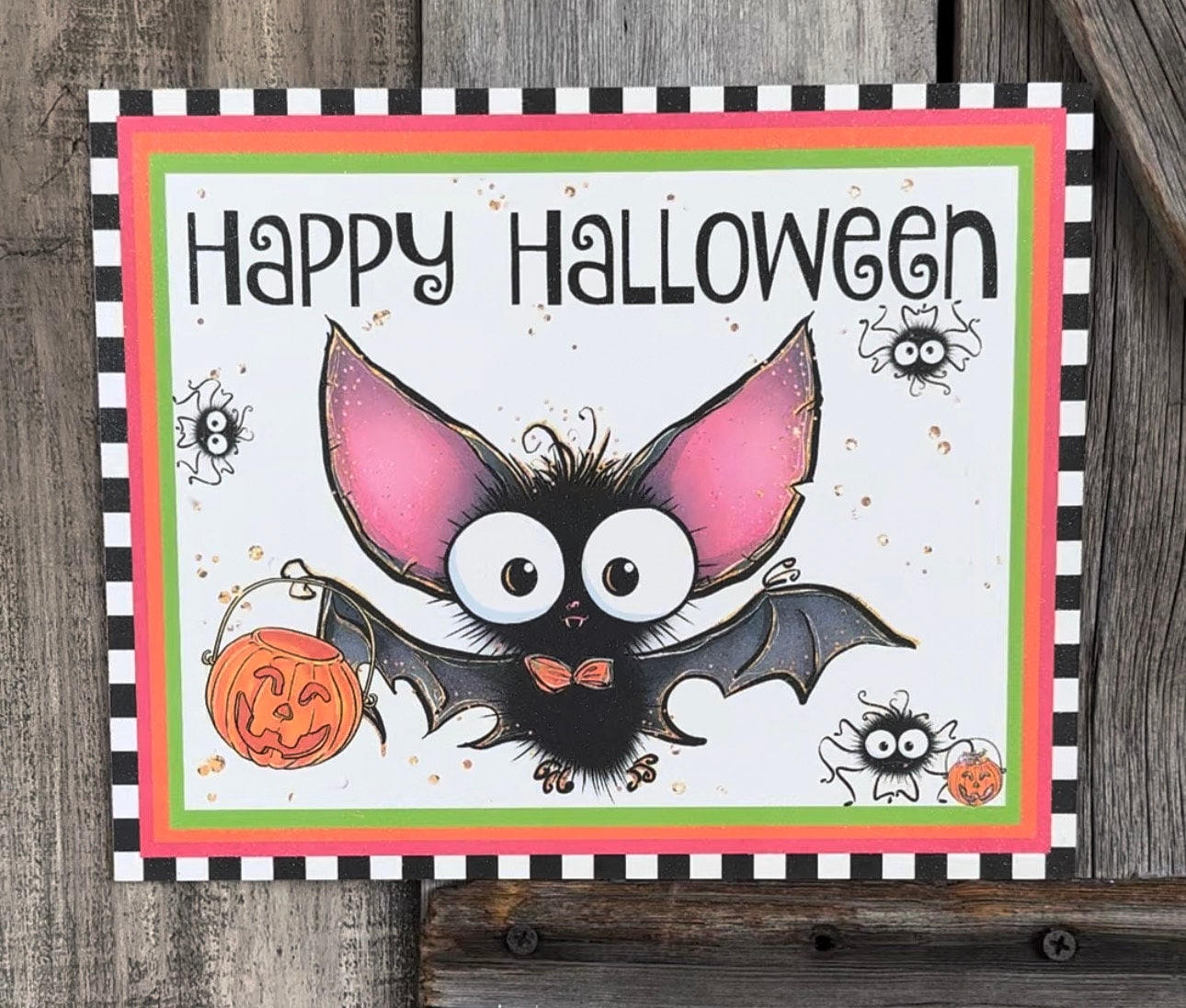 Happy Halloween, Big Bat, Halloween Sign, Halloween Decor, Halloween Wall Art