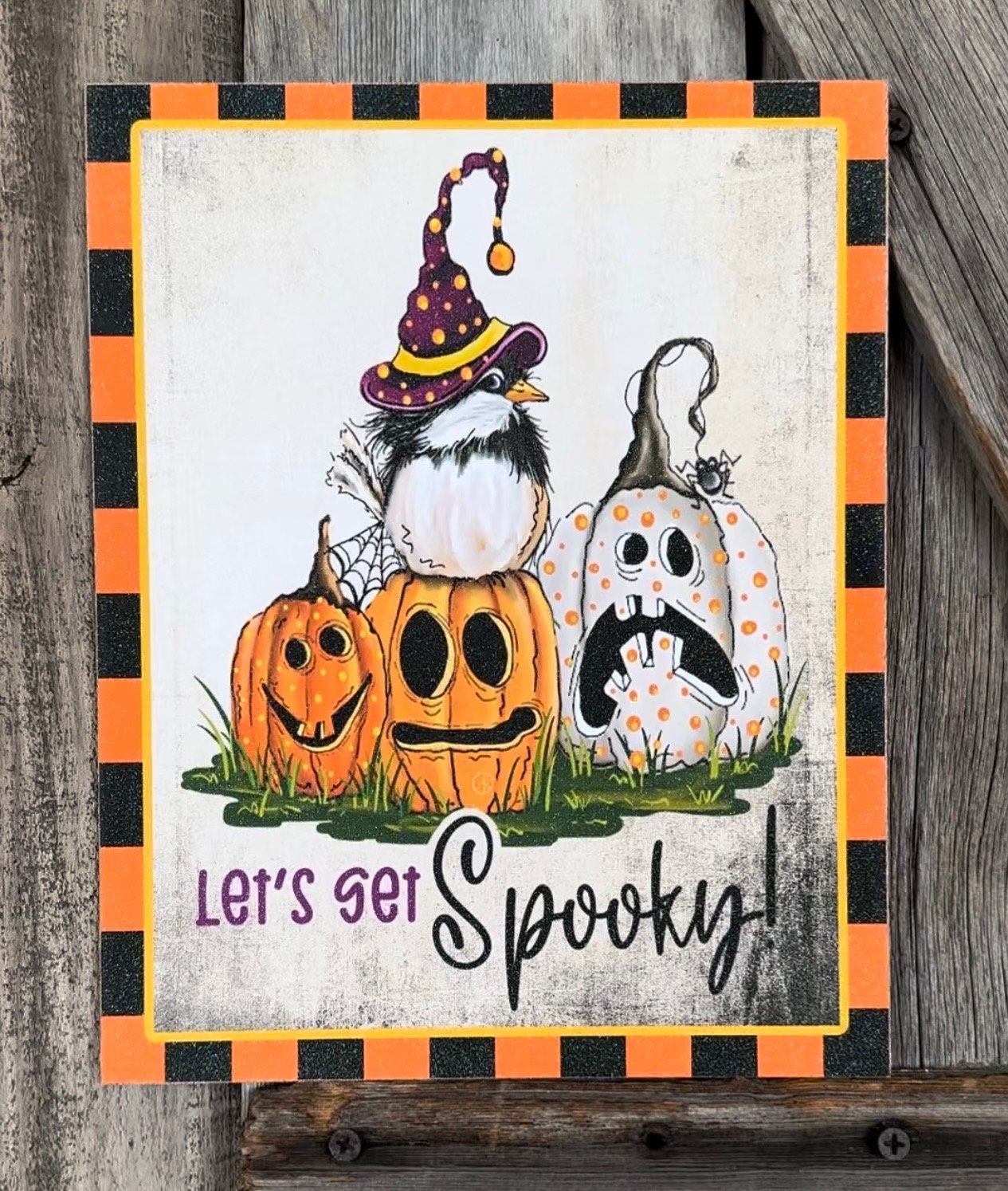 Let’s Get Spooky Birdie, Halloween Sign, Halloween Decor, Halloween Wall Art