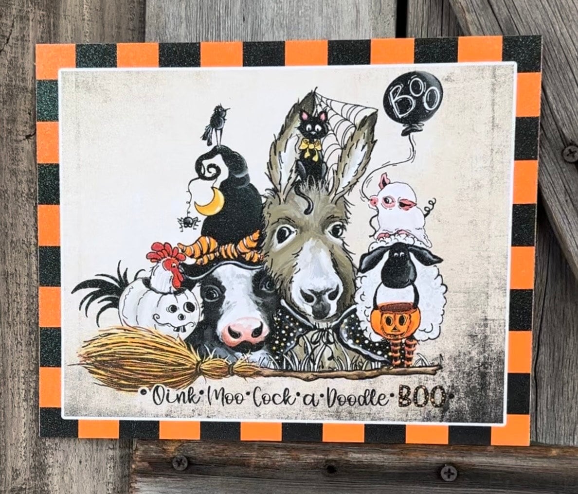 Oink Moo Cocka Doodle Boo, Halloween Sign, Halloween Decor, Halloween Wall Art