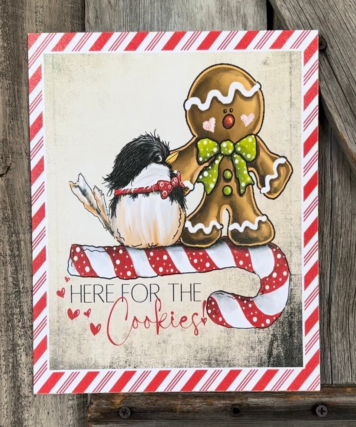 Here for The Cookies, Candy Cane, Christmas Sign, Christmas Decor, Christmas Wall Art