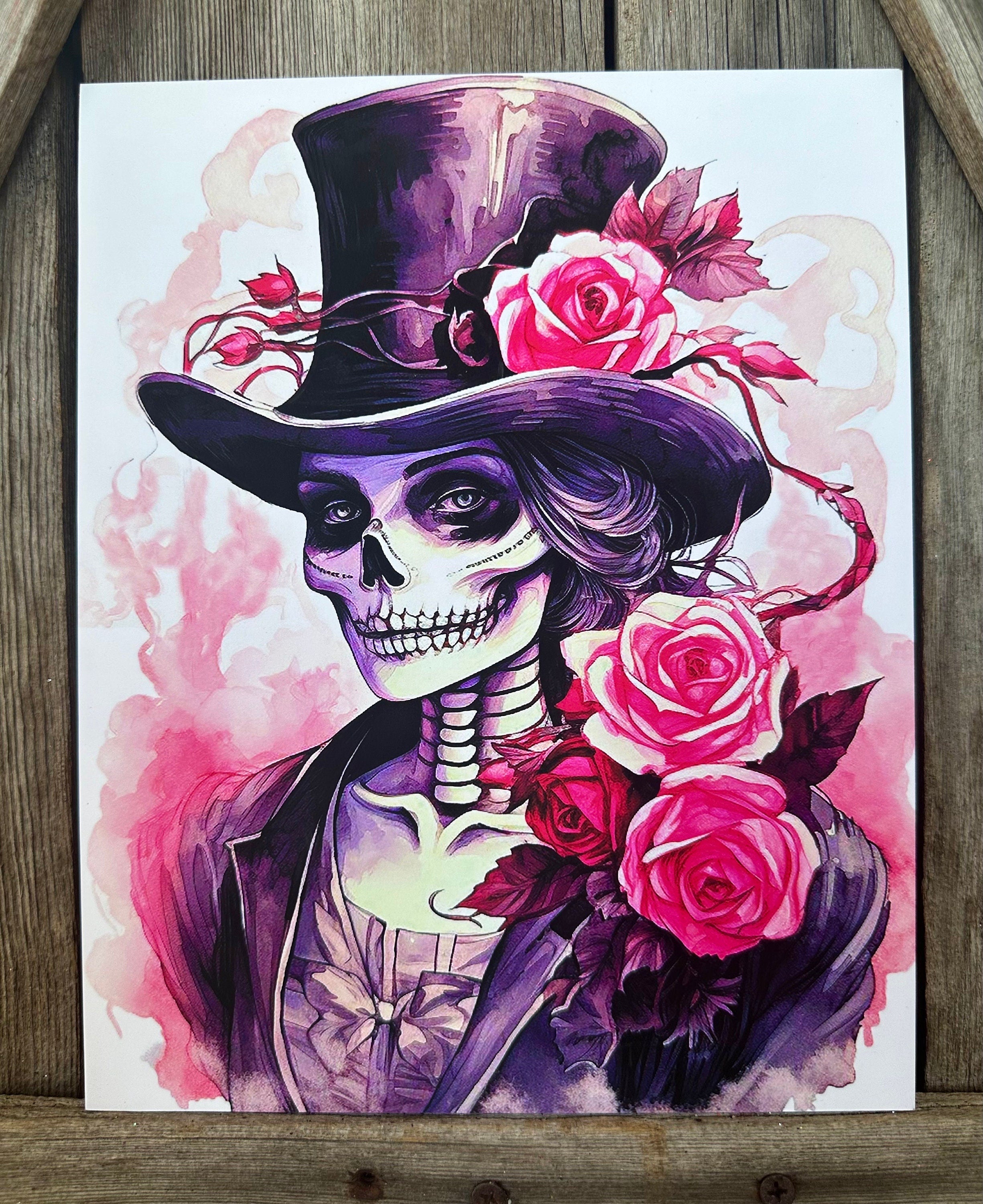 Pretty In Pink Miss Bones, Halloween Sign, Halloween Decor, Halloween Wall Art