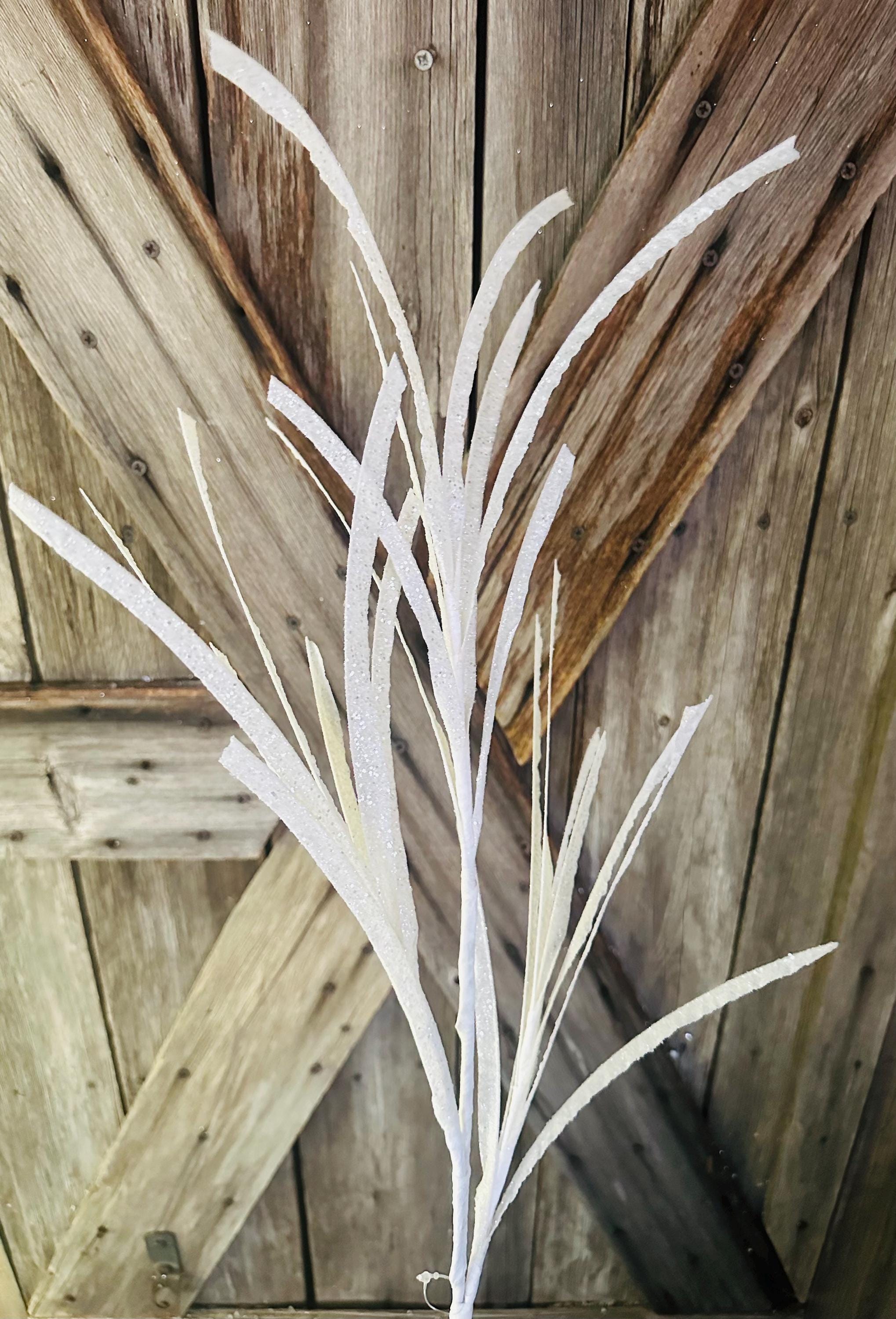 White Glitter Grass Spray