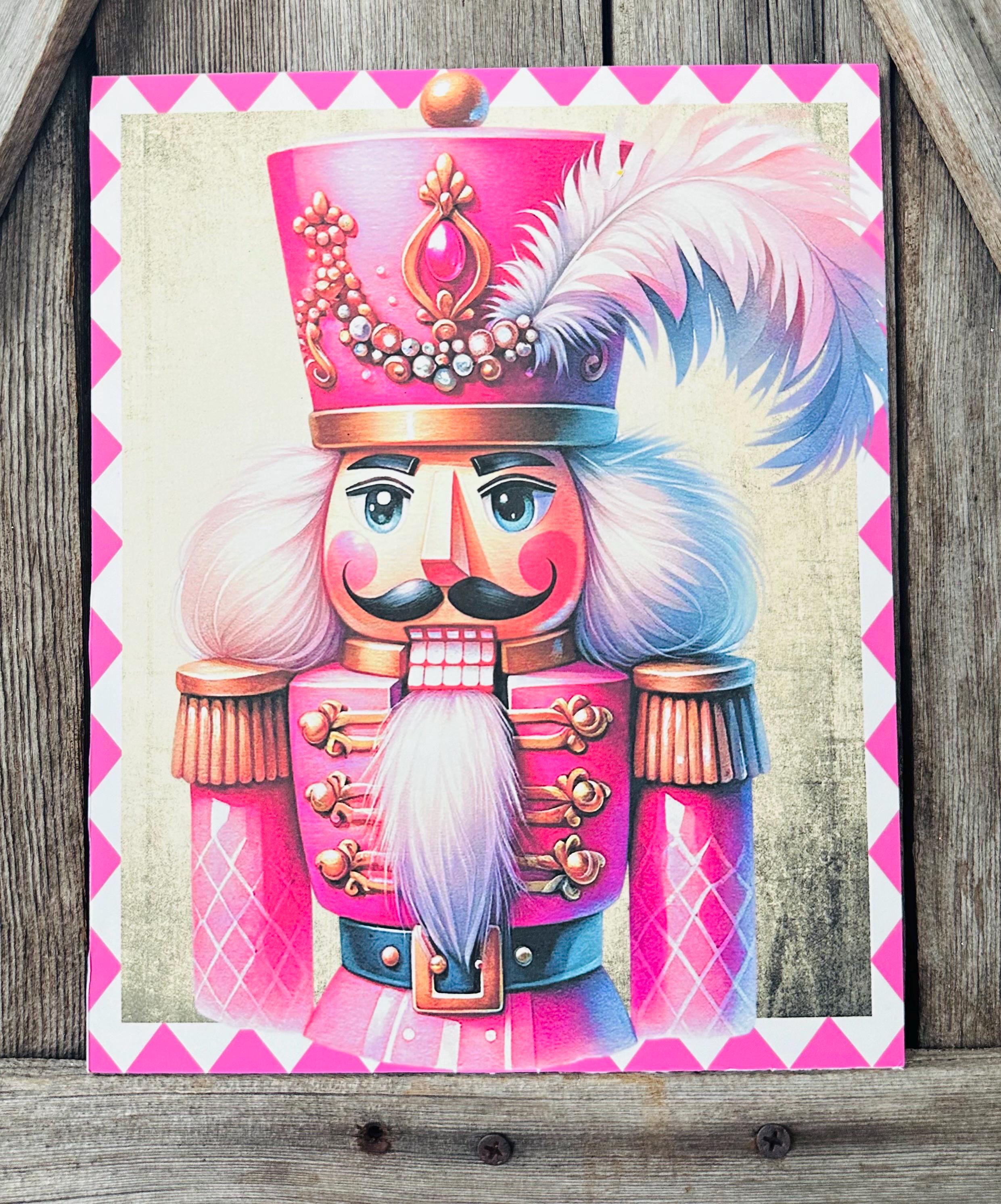 Pink Nutcracker, Christmas Sign, Christmas Decor, Christmas Wall Art