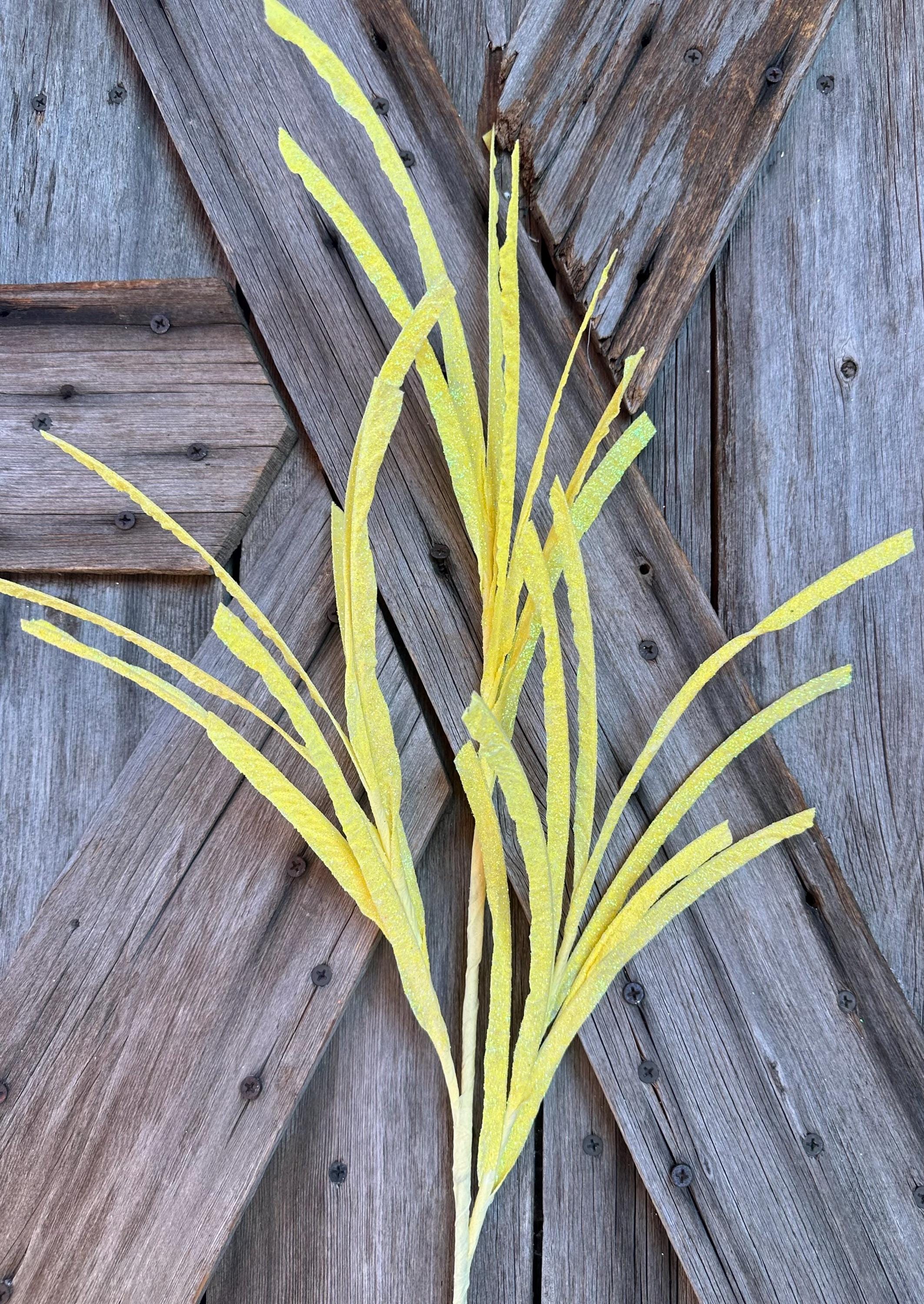 Bright Yellow Paper Grass Glitter Spray