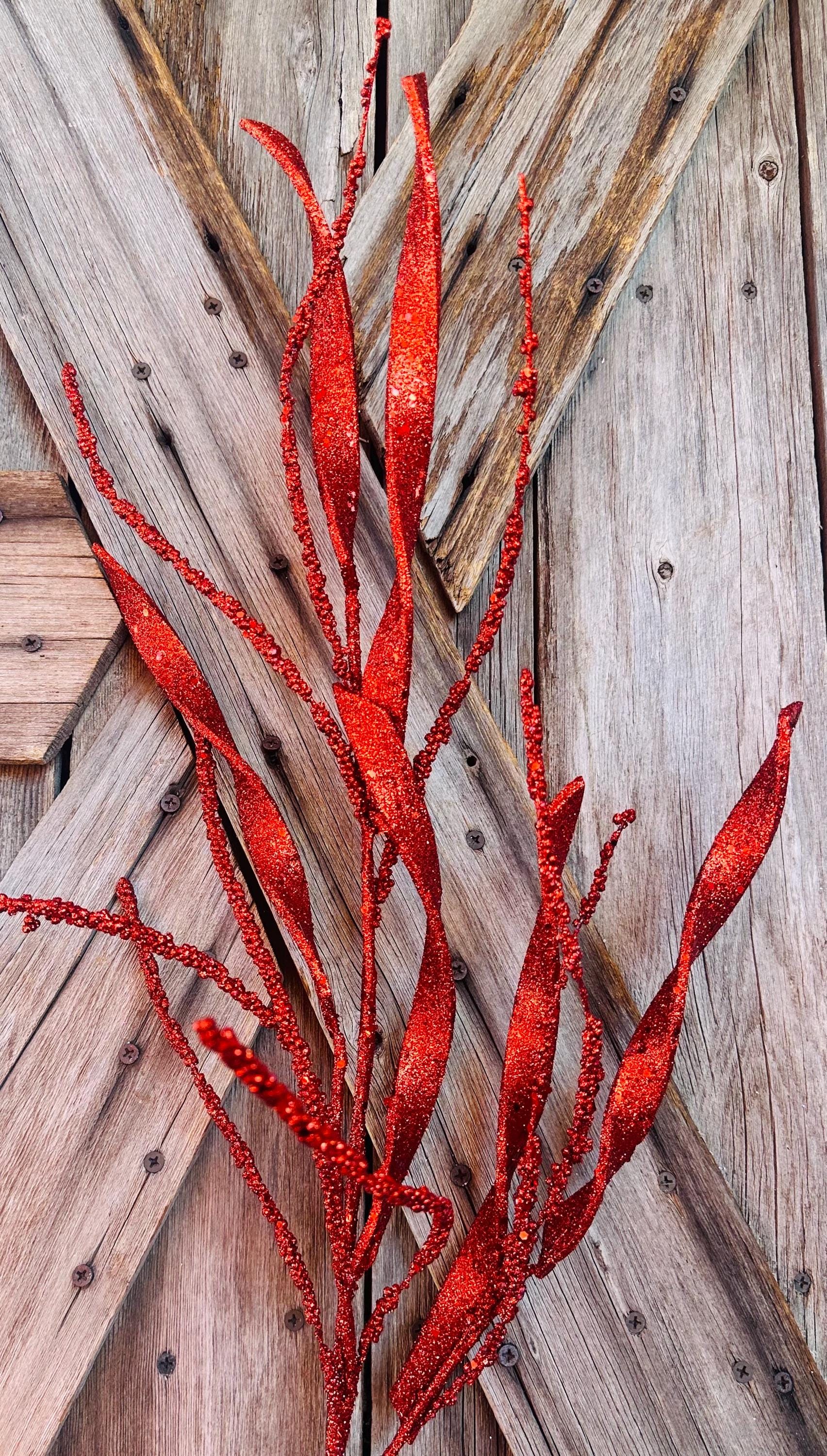 Red Wavy Spiral Glitter Spray