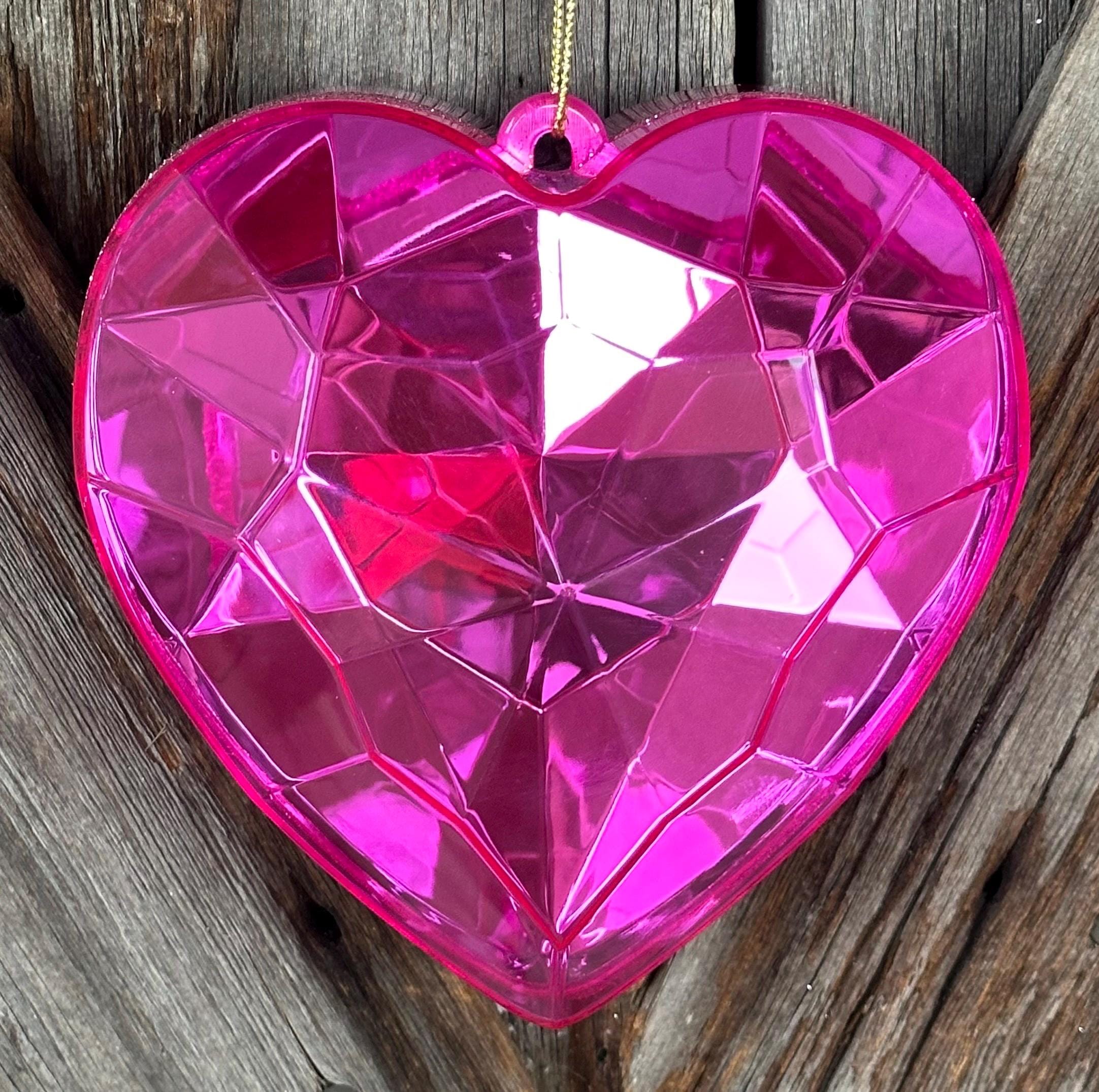 Pink Jewel Heart 6 Inches