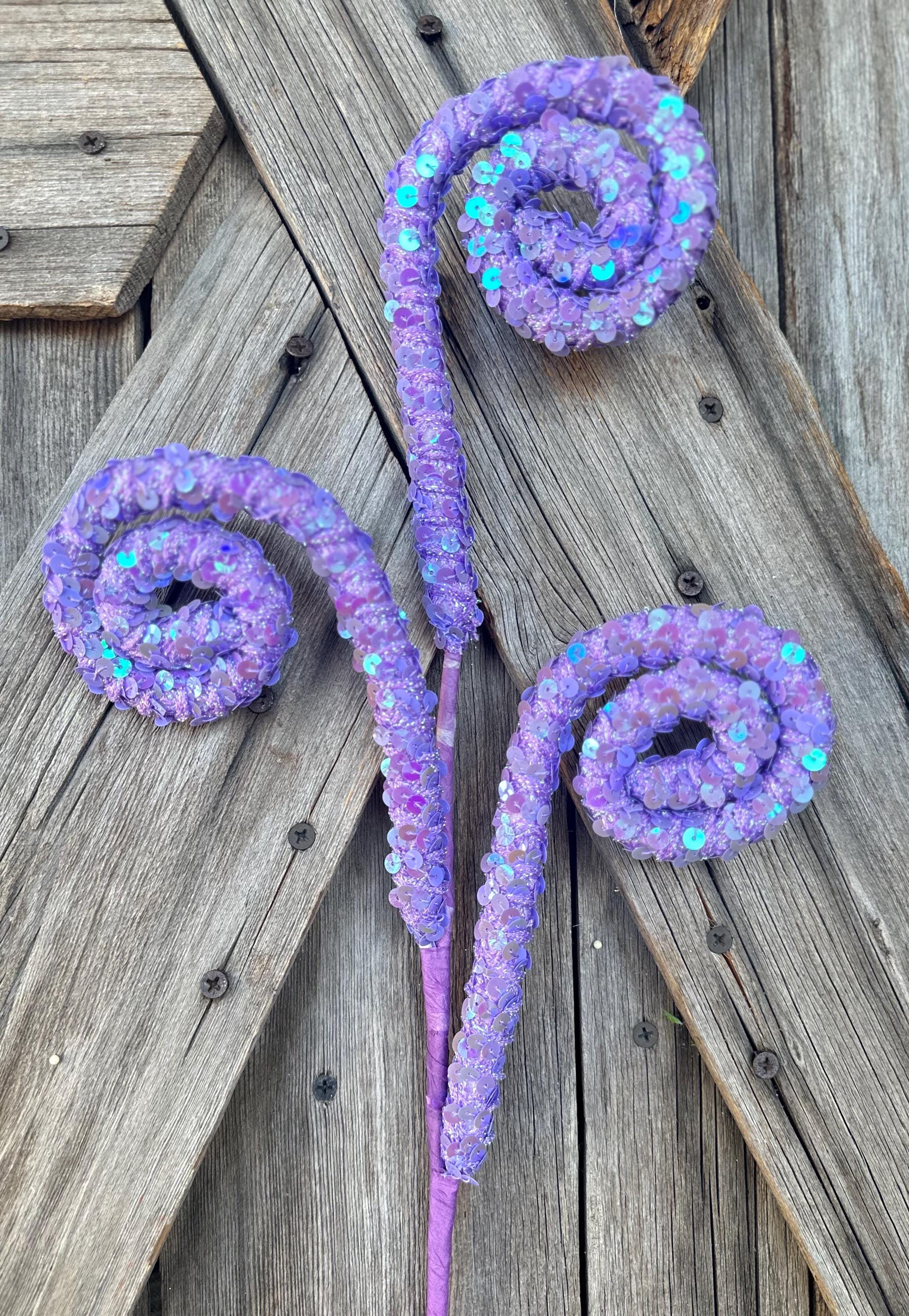 Purple Sequin Curly Spray