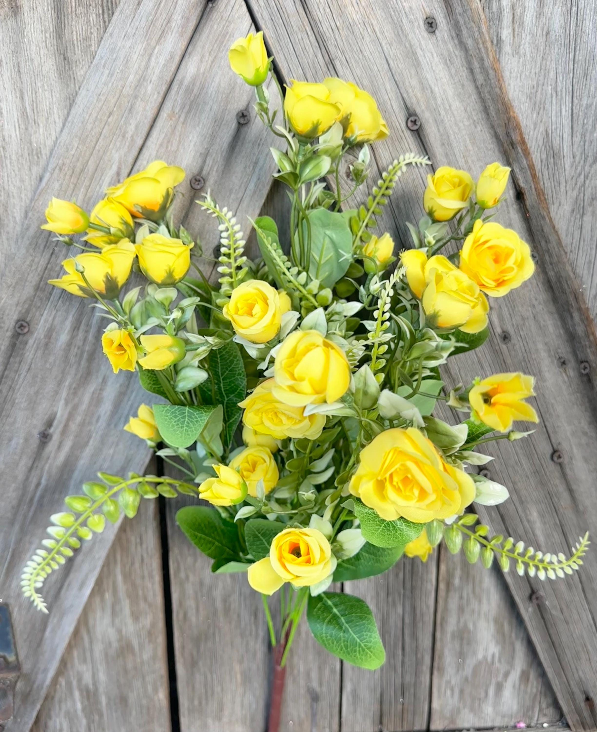 Yellow Rose Bush , Wreath Supply, Floral