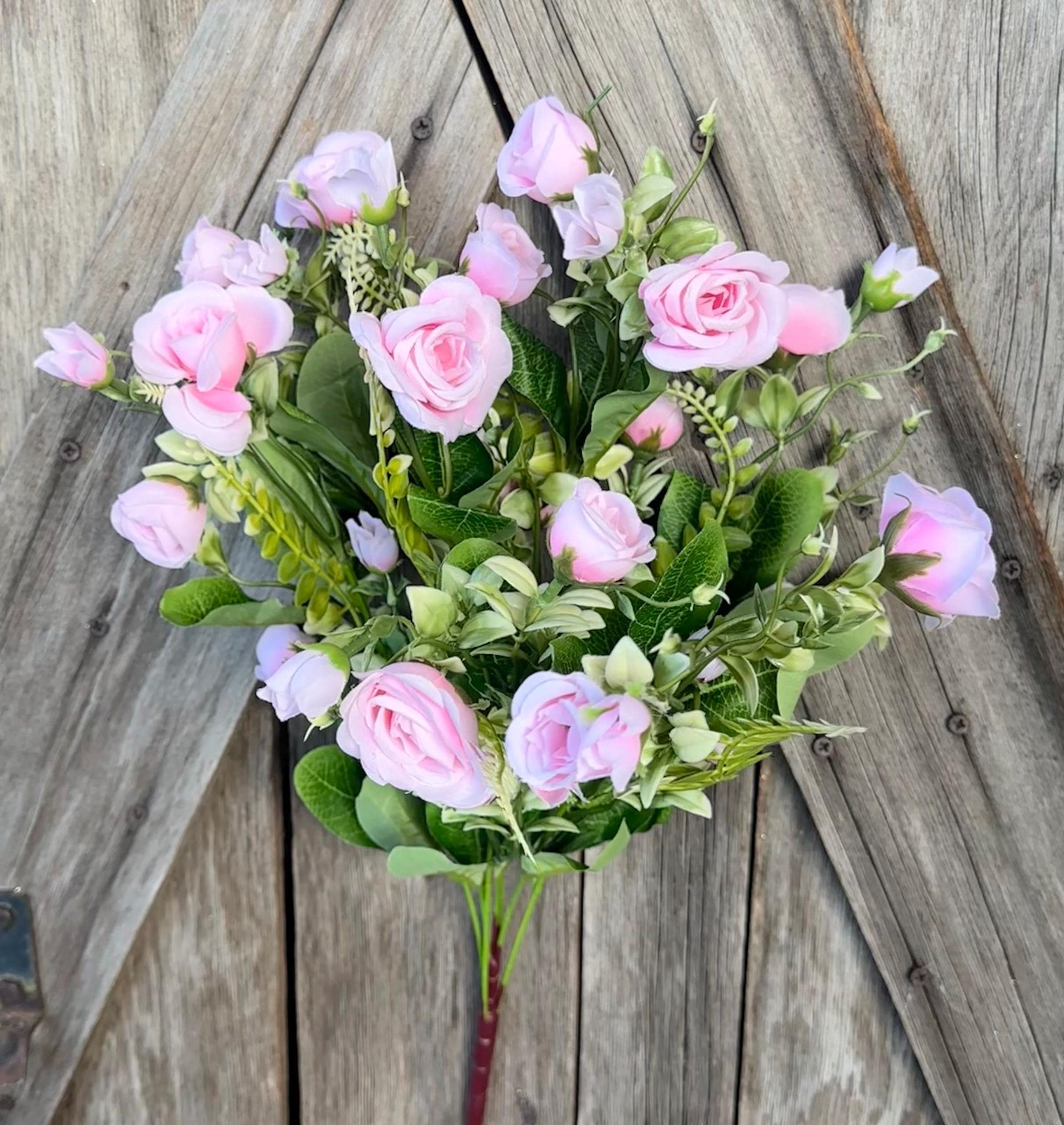 Pink Rose Bush , Wreath Supply, Floral