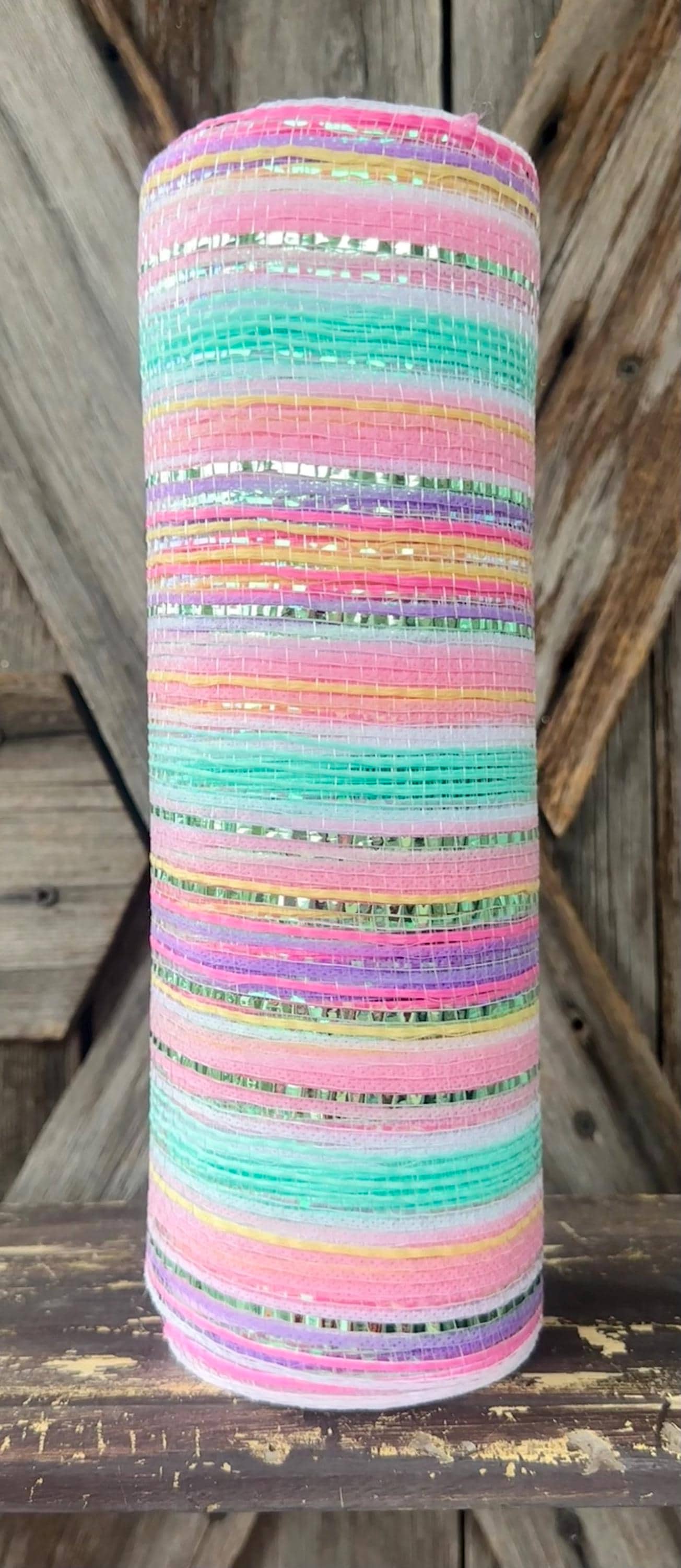 10 Yards, Pastel Multi Stripe Mesh