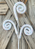 White Sequin Curly Spray