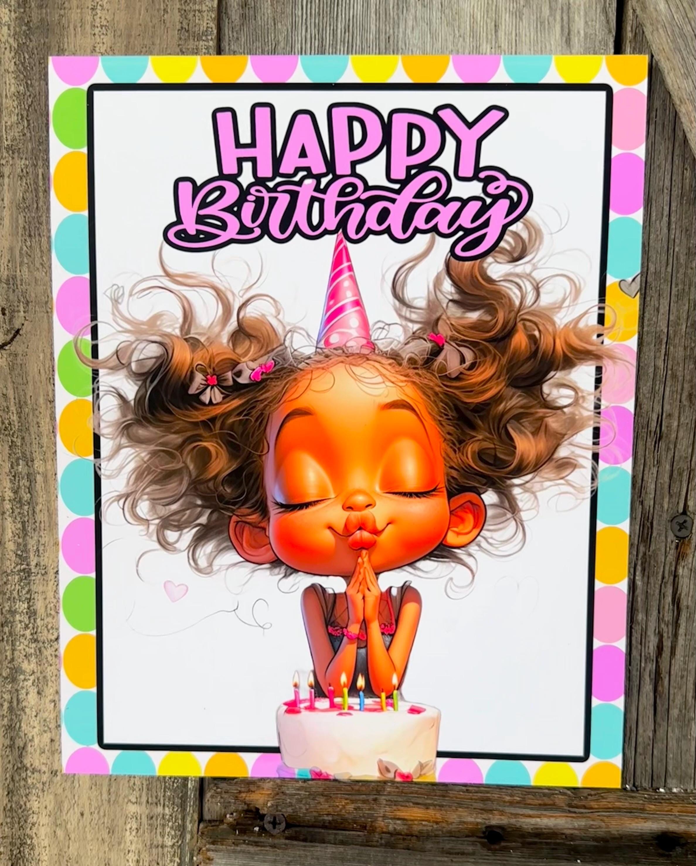 Happy Birthday Polka Dot Border Sign, Everyday Sign, Motivational Decor, Motivational Wall Art