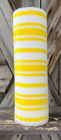 10 Yards, Yellow White Stripe Fabric Mesh