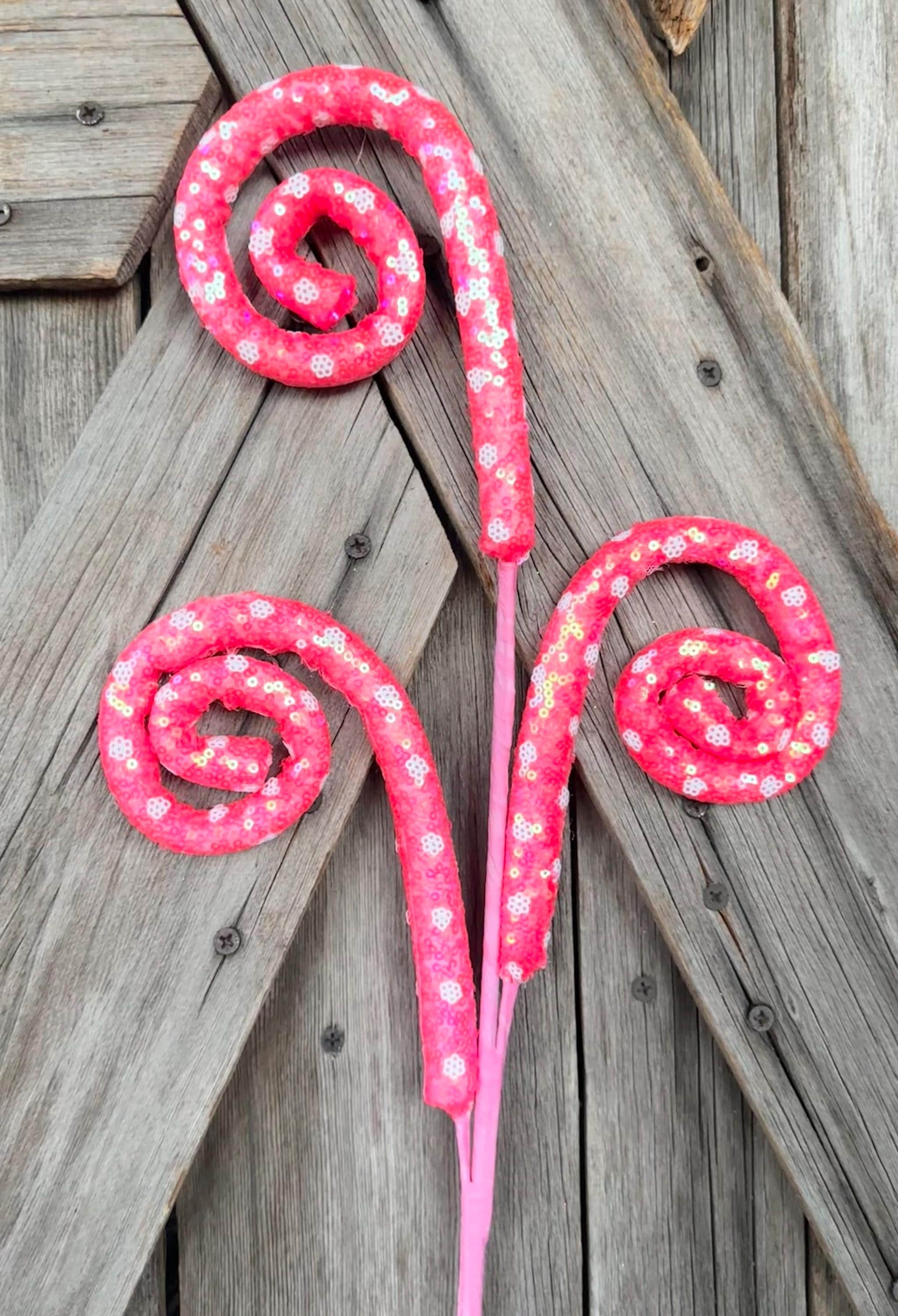 Pink Sequin Spiral Spray