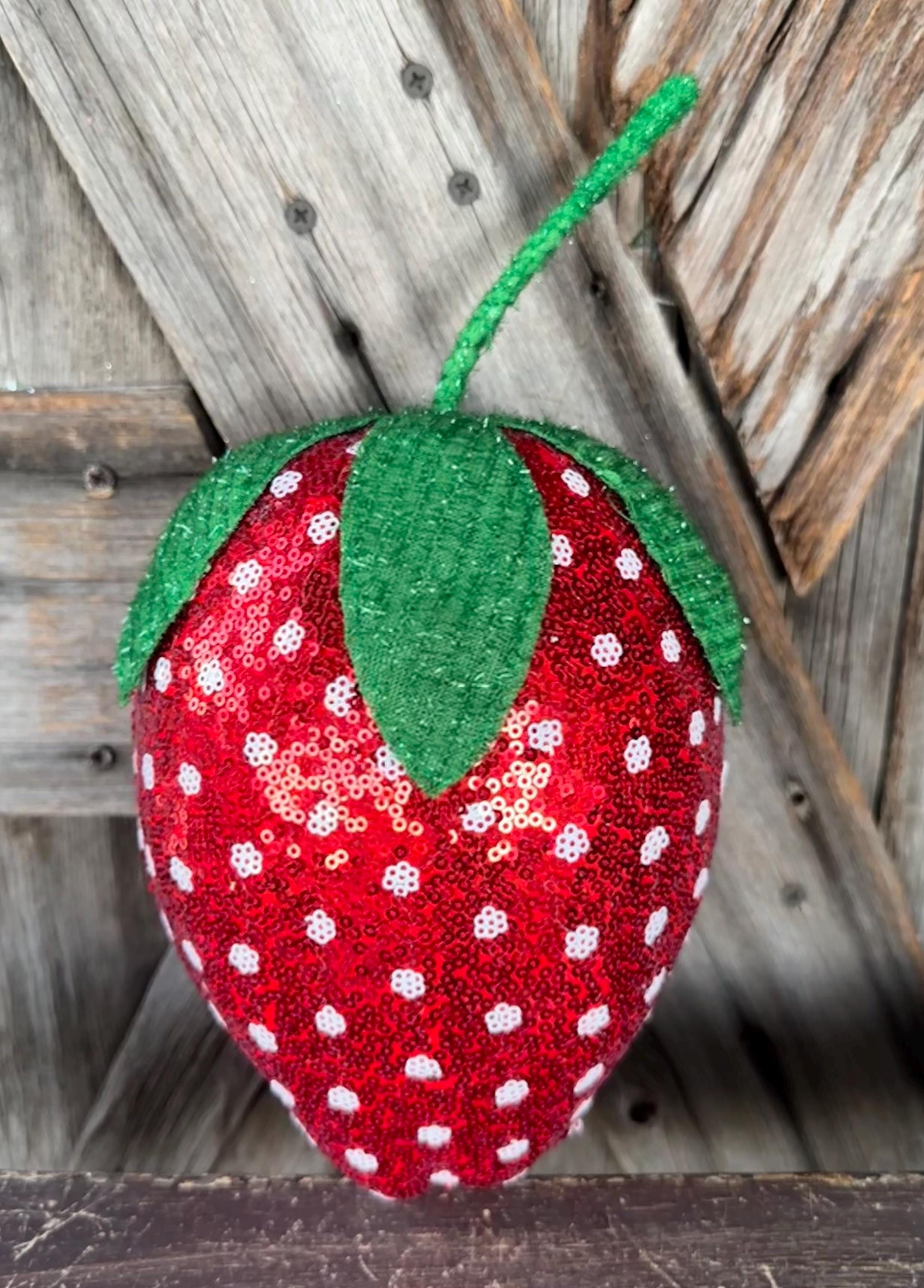 Sequin Strawberry, 11 inches , Wreath Supply
