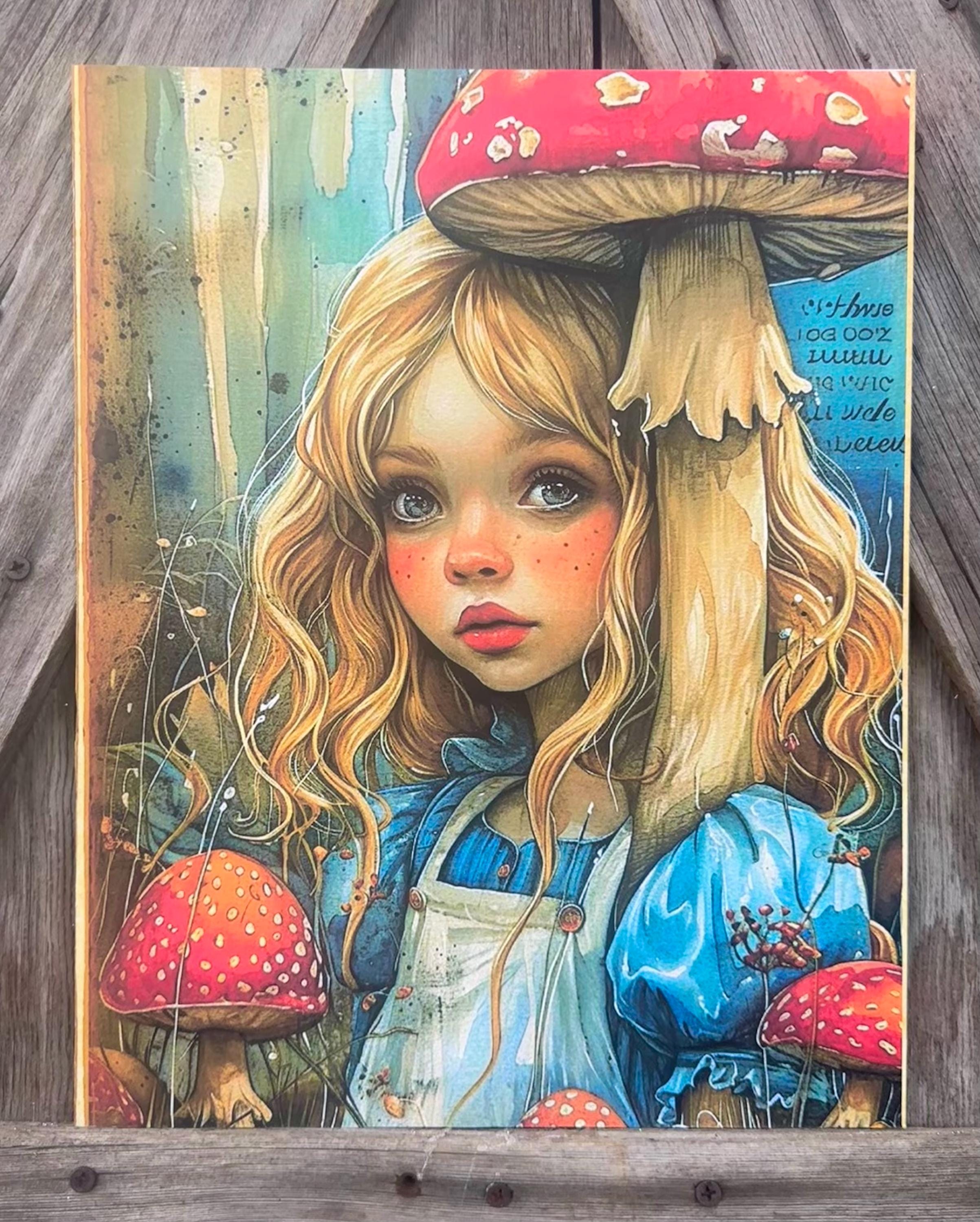 Alice Amongst the Mushrooms, Alice Sign, Alice Decor, Spring Sign