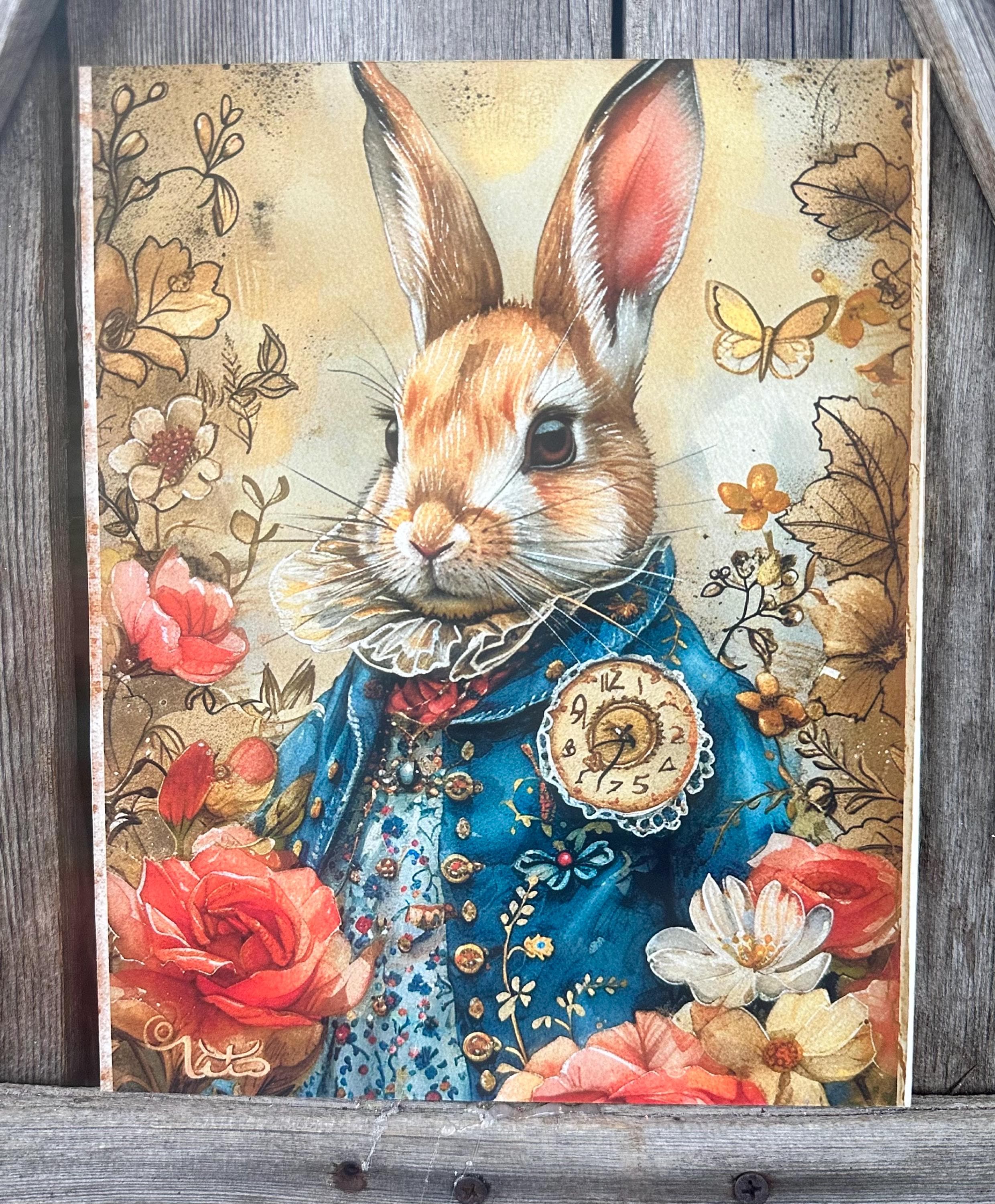 Vintage Bunny, Spring Sign, Spring Decor, Spring Sign