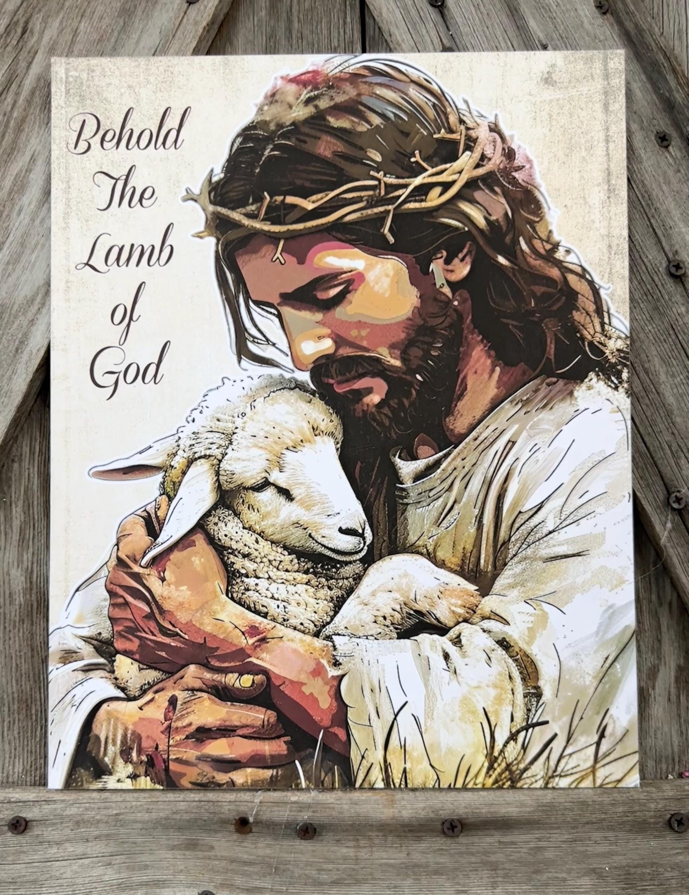 Behold The Lamb of God, Crown, Easter Sign, Easter Decor, Spring Sign