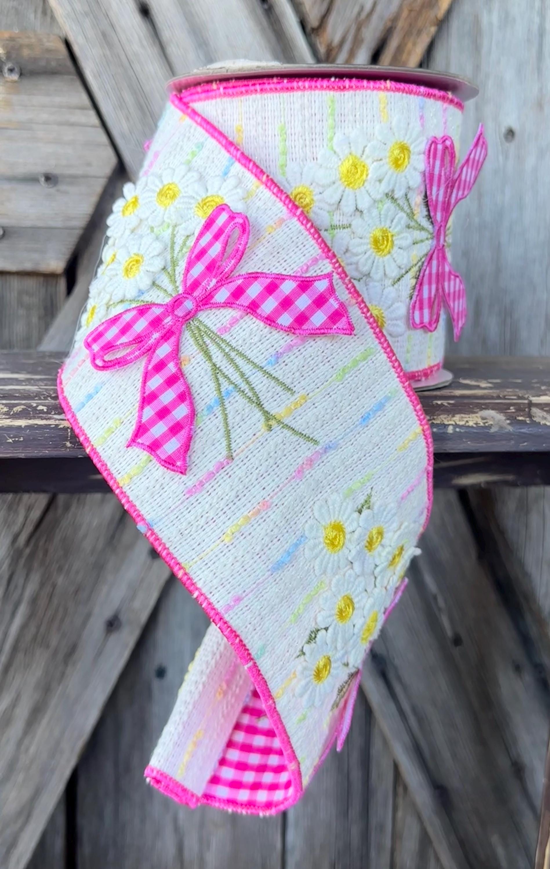 Flower Bouquet Deluxe Wired Ribbon 4 Inch