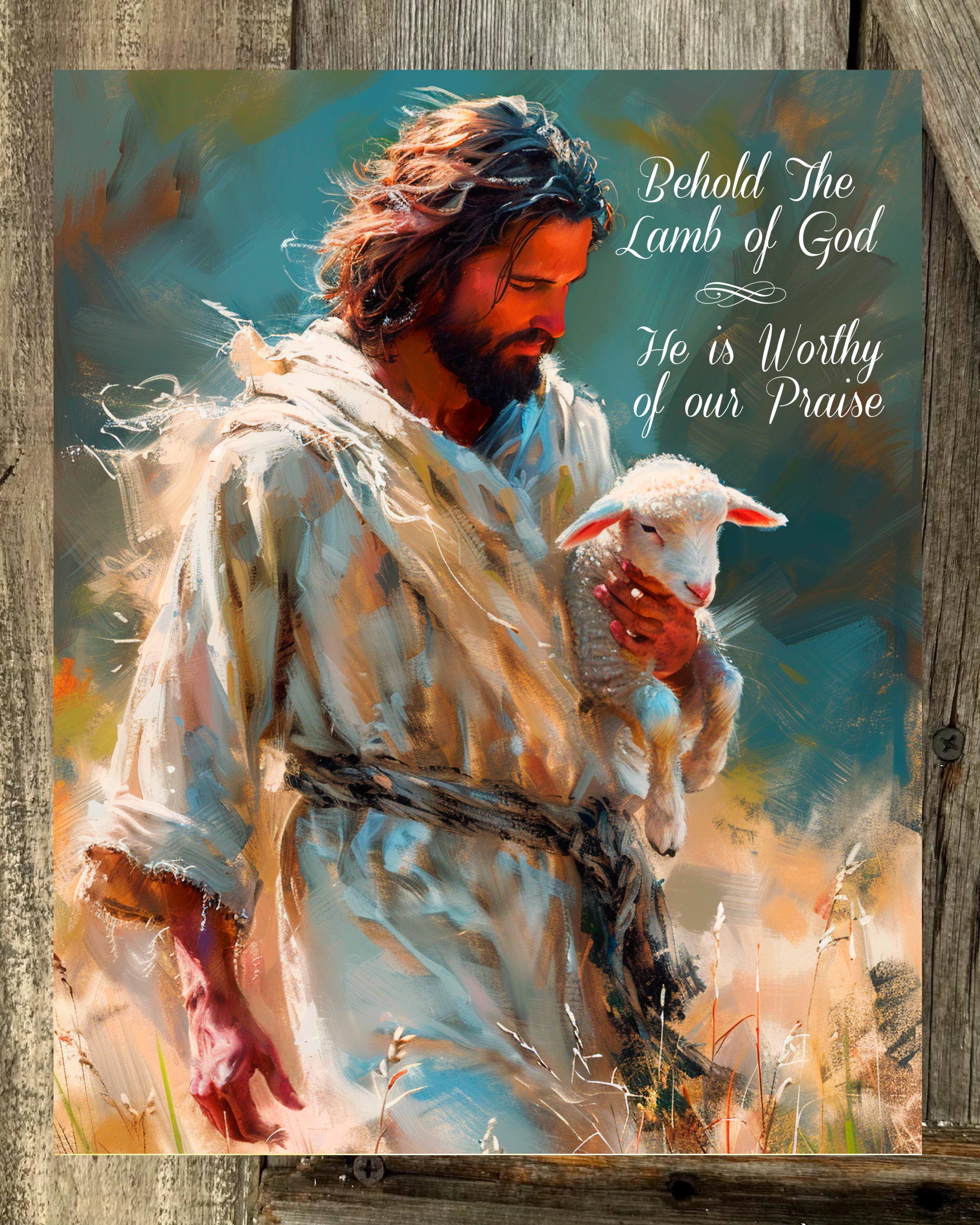 Behold The Lamb Of God, Easter Sign, Easter Decor, Spring Sign