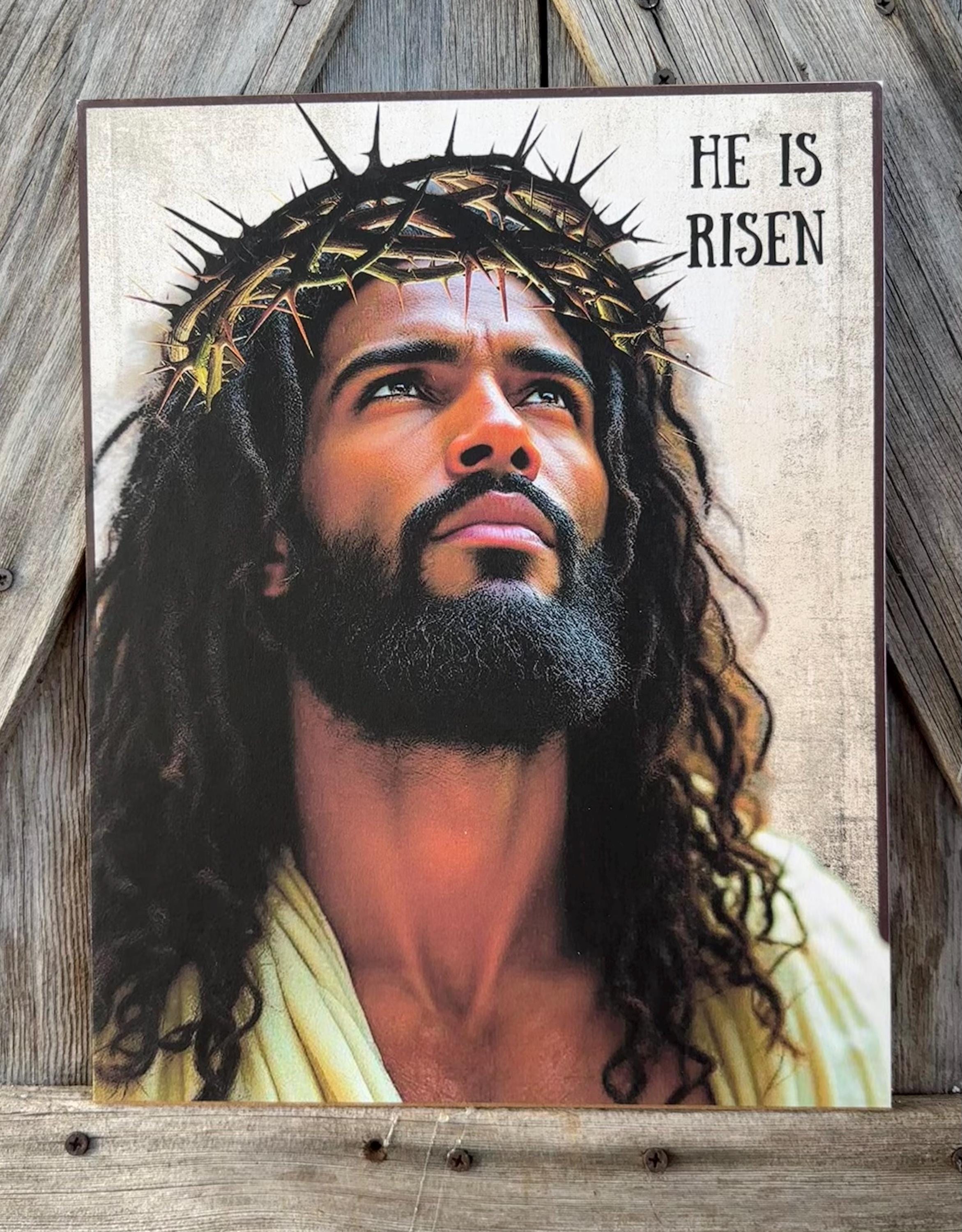 He Is Risen, Black Jesus, Easter Sign, Easter Decor, Spring Sign