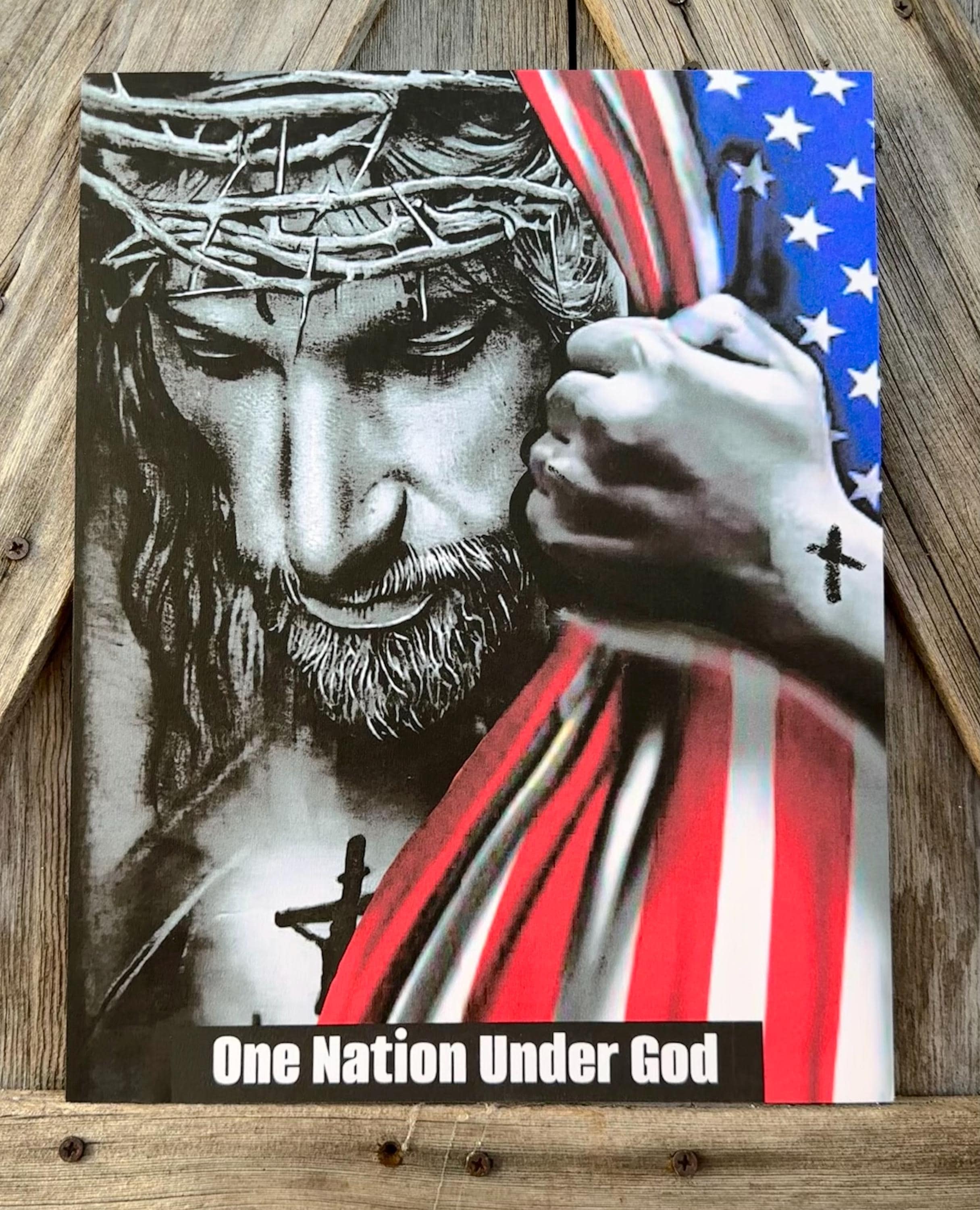One Nation Under God, Summer Sign, Patriotic Decor, Spring Sign