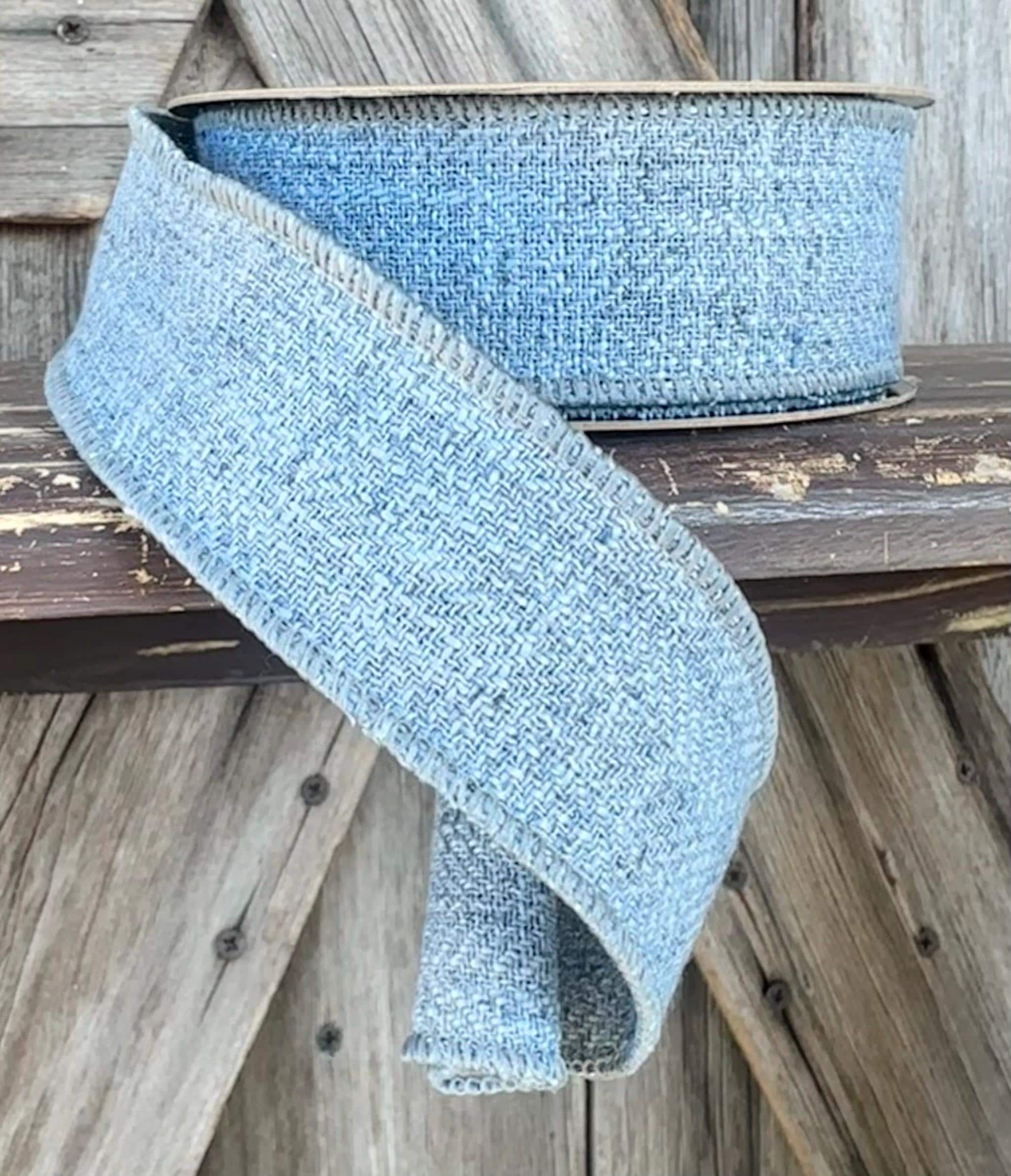 Denim Blue Wired Ribbon 1.5 Inch