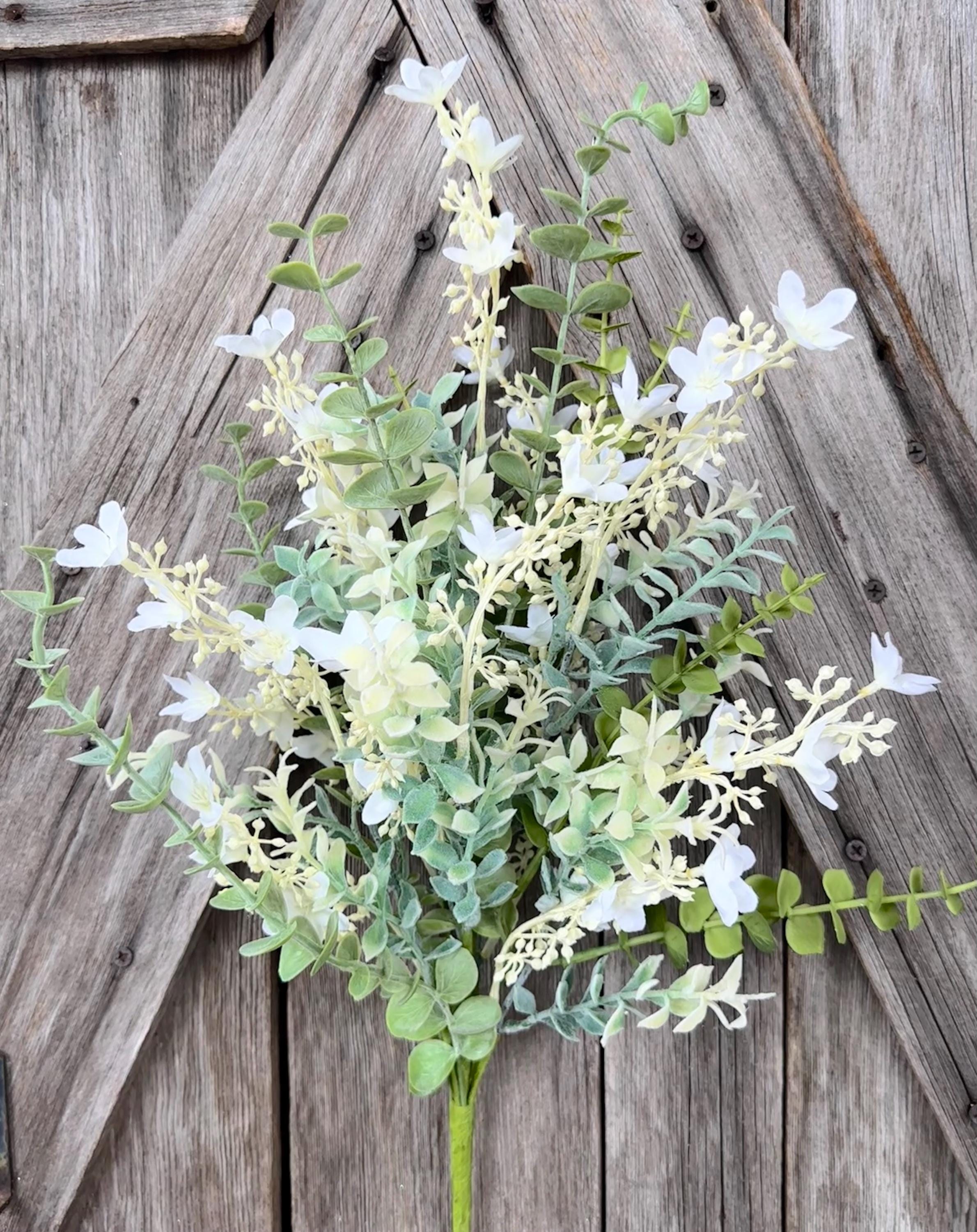 Cream Wildflower Bush 47, Tall, Wreath Supply, Floral