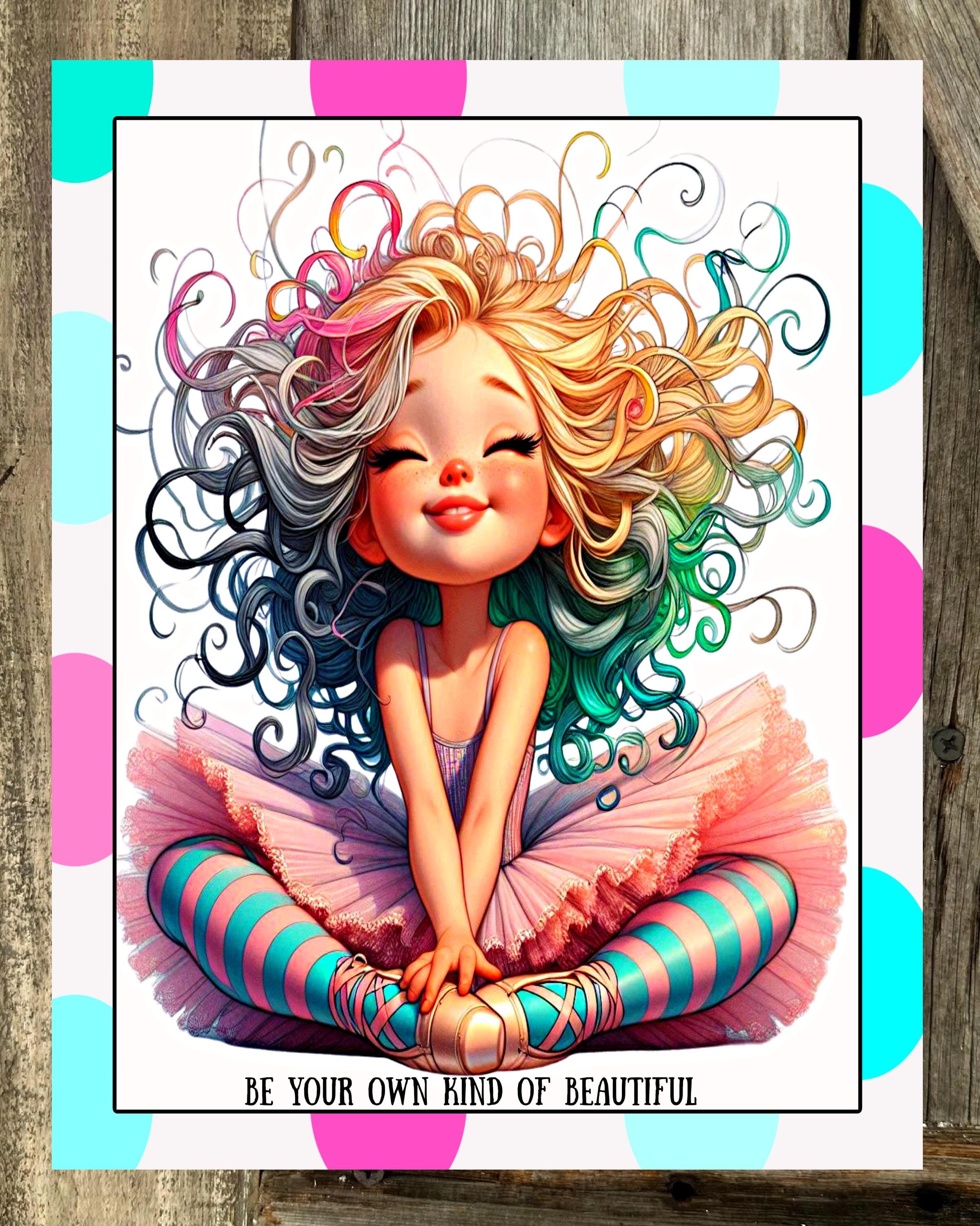 Be Your Own Kind Of Beautiful, Mint and Pink, Everyday Sign, Motivational Decor, Motivational Wall Art