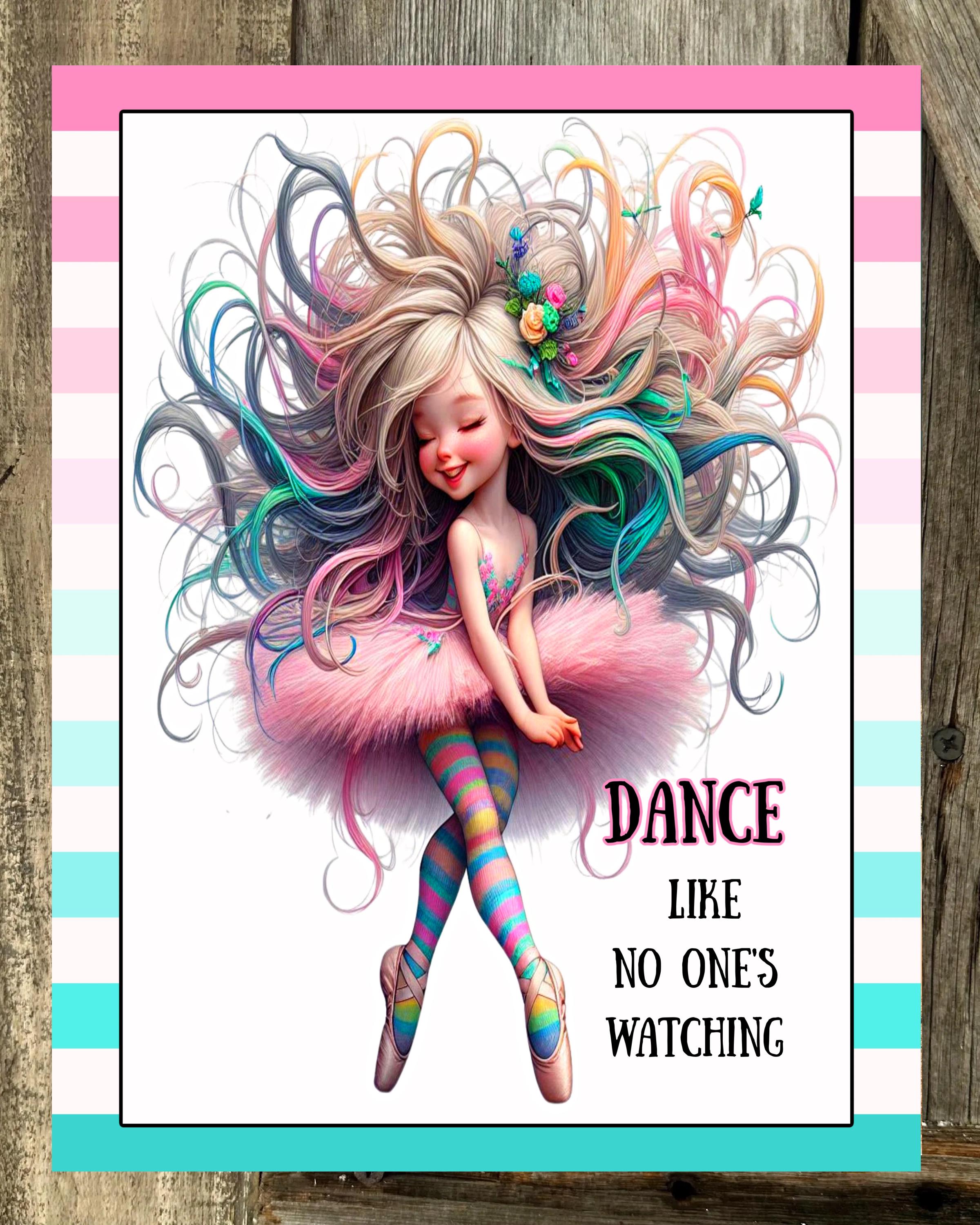 Dance Like No One's Watching, Mint and Pink, Everyday Sign, Motivational Decor, Motivational Wall Art
