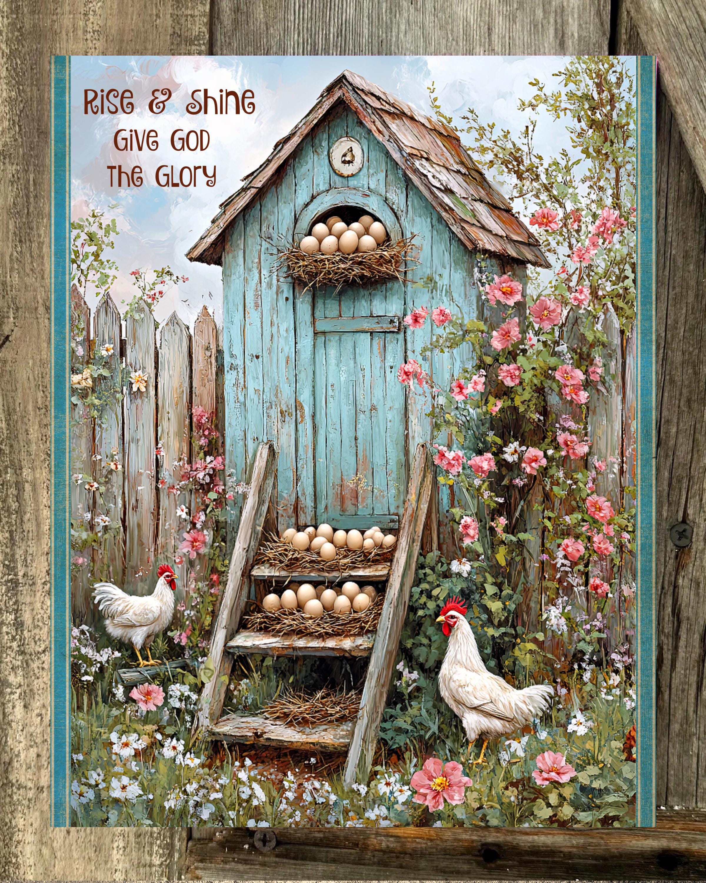 Rise & Shine Give God The Glory, Everyday Sign, Motivational Decor, Scripture Art