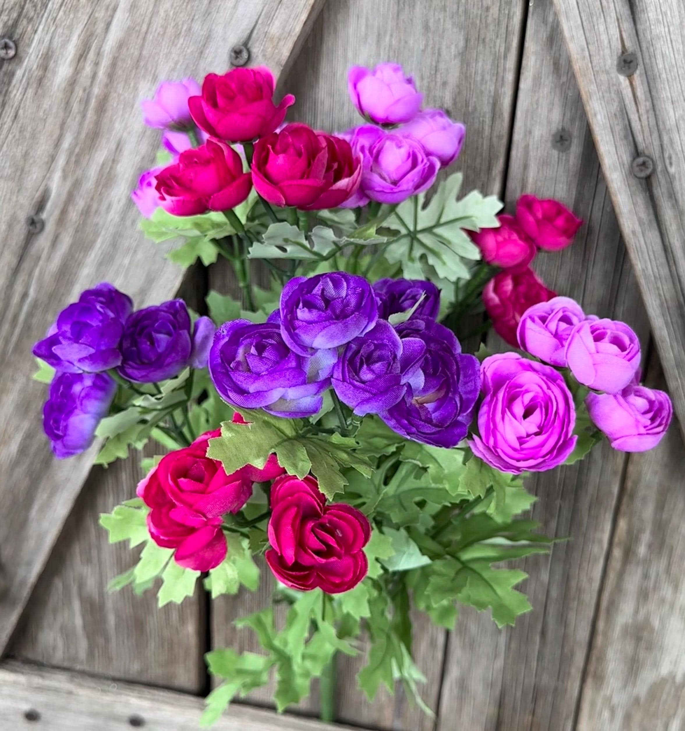 Hot Pink Purple Lavender Ranunculus Bush, Wreath Supply, Floral